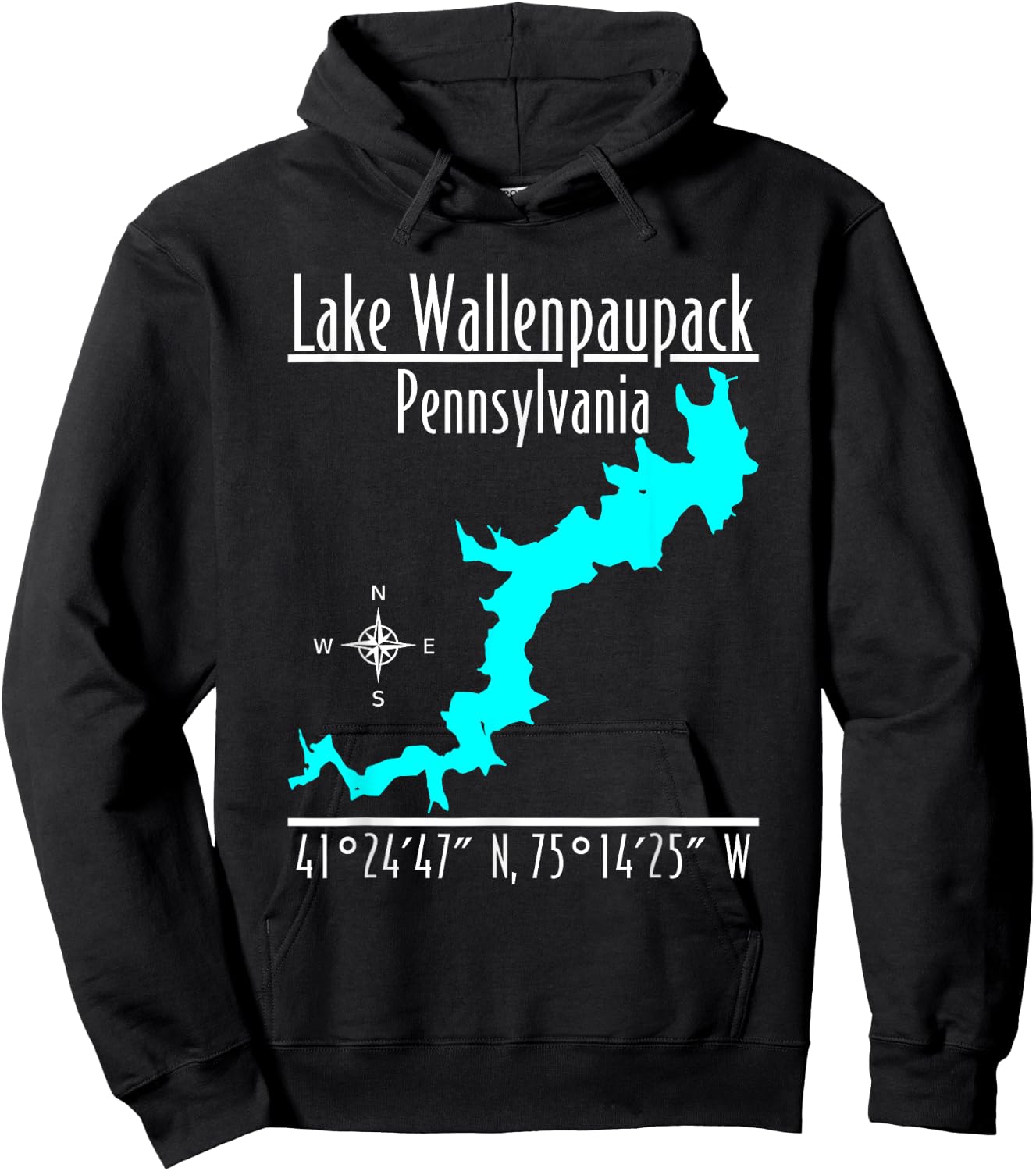 Modern Lake Wallenpaupack, Pennsylvania Hoodie - Hoodie | Black