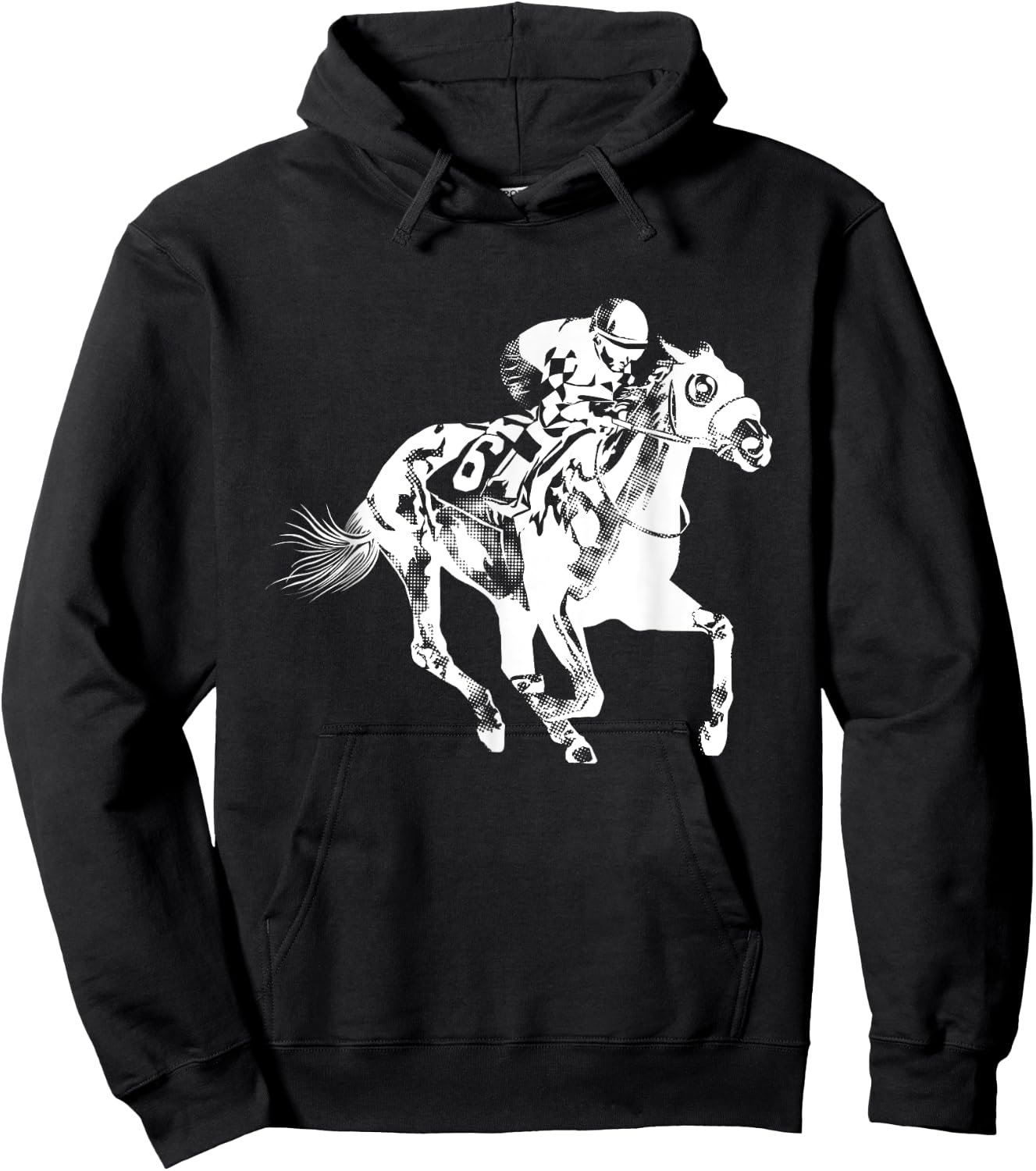 Cool Horse Racing Animal Fan Gift Men Women Kids -Adults -Youth Black Short Sleeve Horse-racing- Funny Horseracing Jockey Rider Horseback Riding Lover Outfit Hoodie - Hoodie | Black