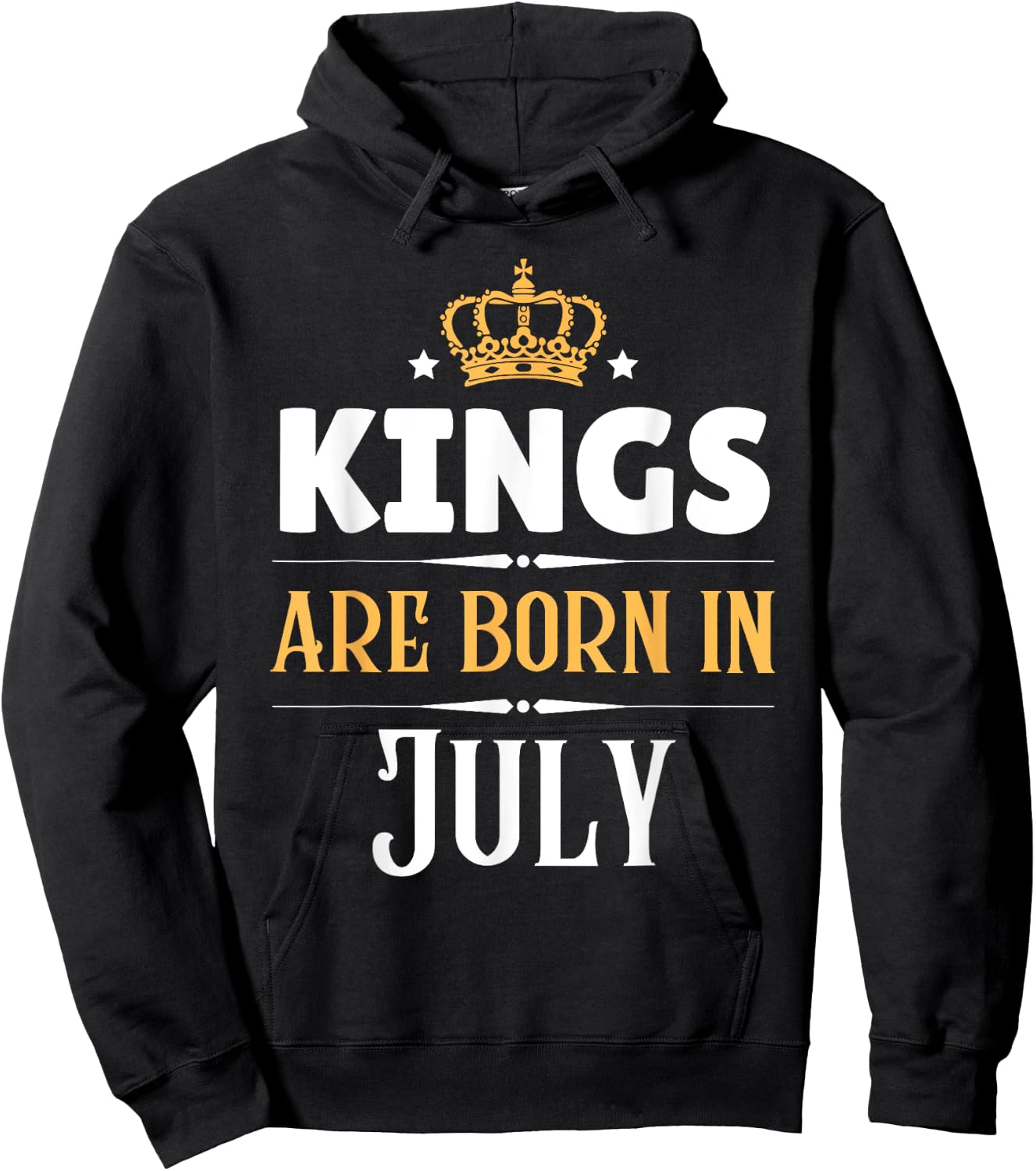 Kings Are Born in July Birthday Crown Hoodie - Hoodie | Black