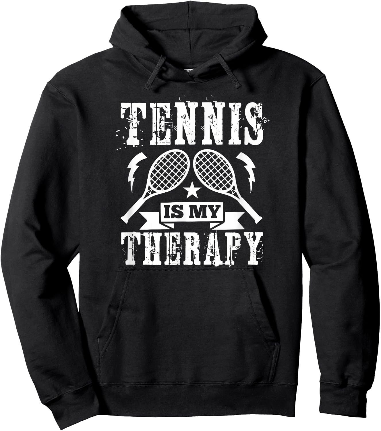 Tennis Is My Therapy - Funny Tennis Player Hoodie - Hoodie | Black