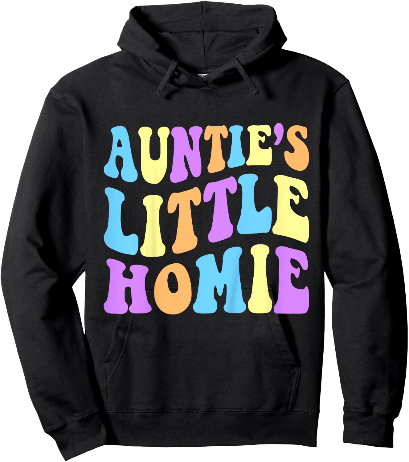 Auntie's Little Homie Cute Funny Aunt For Niece or Nephew Hoodie - Hoodie | Black
