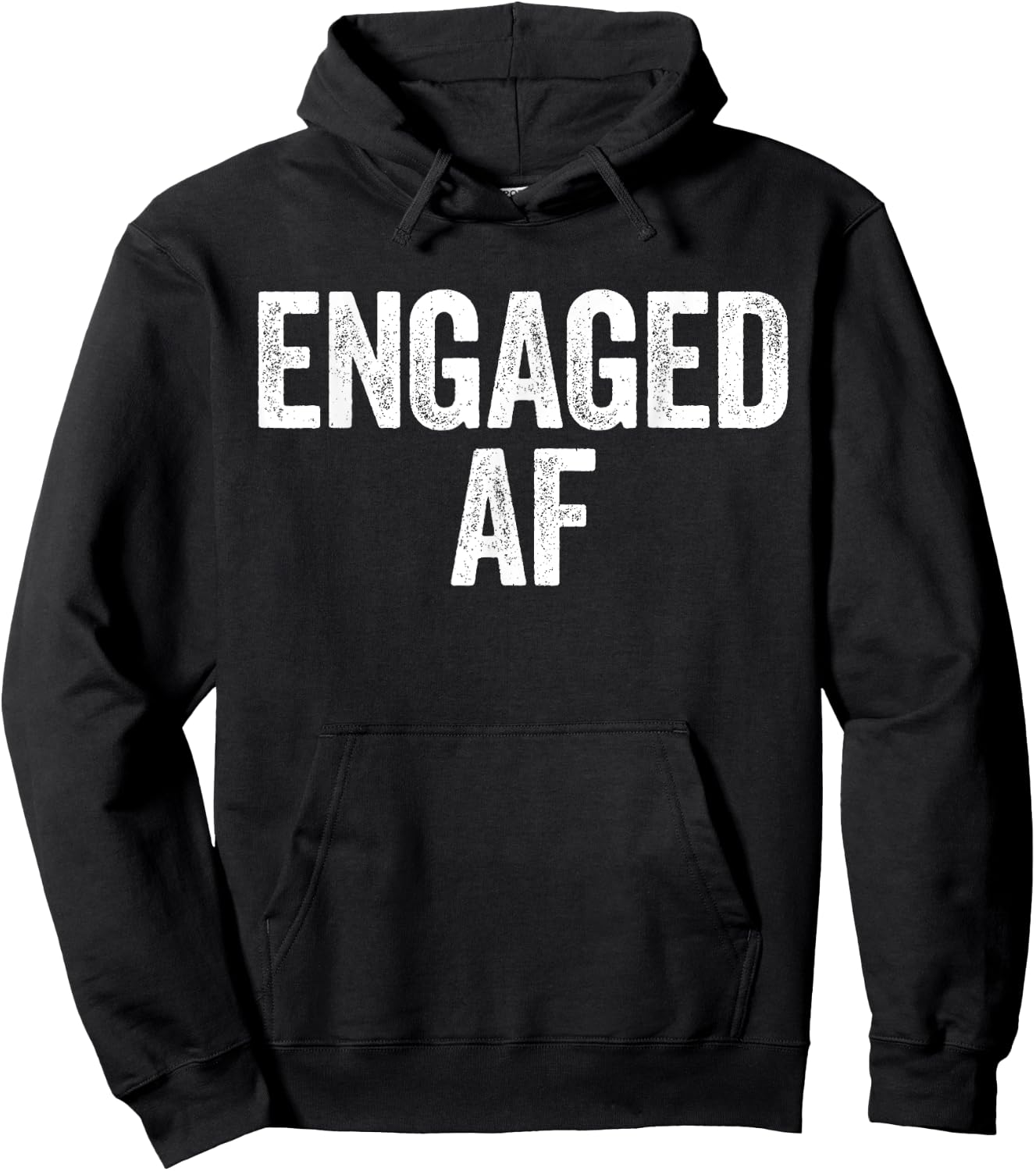 Engaged AF Shirt Newlywed Bride and Groom Hoodie - Hoodie | Black