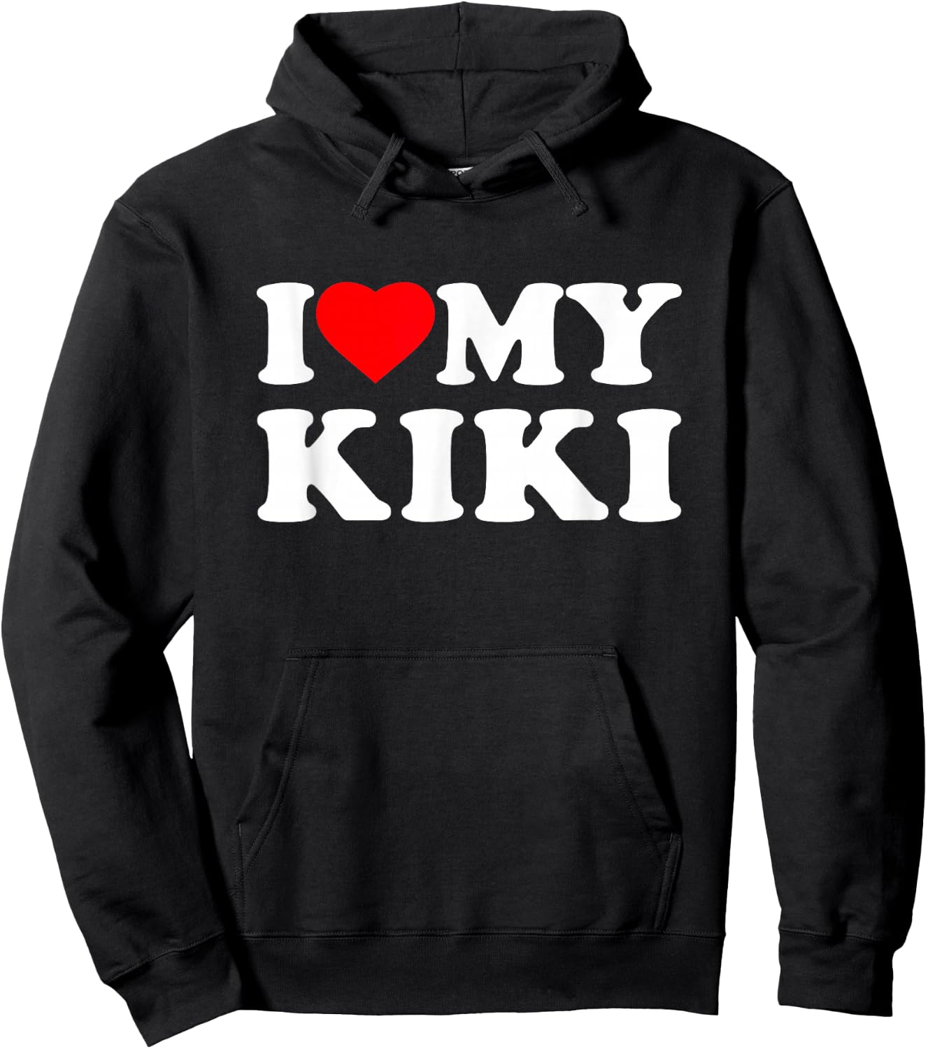 I Love My Kiki I Heart Family Grandma Hoodie - Hoodie | Black