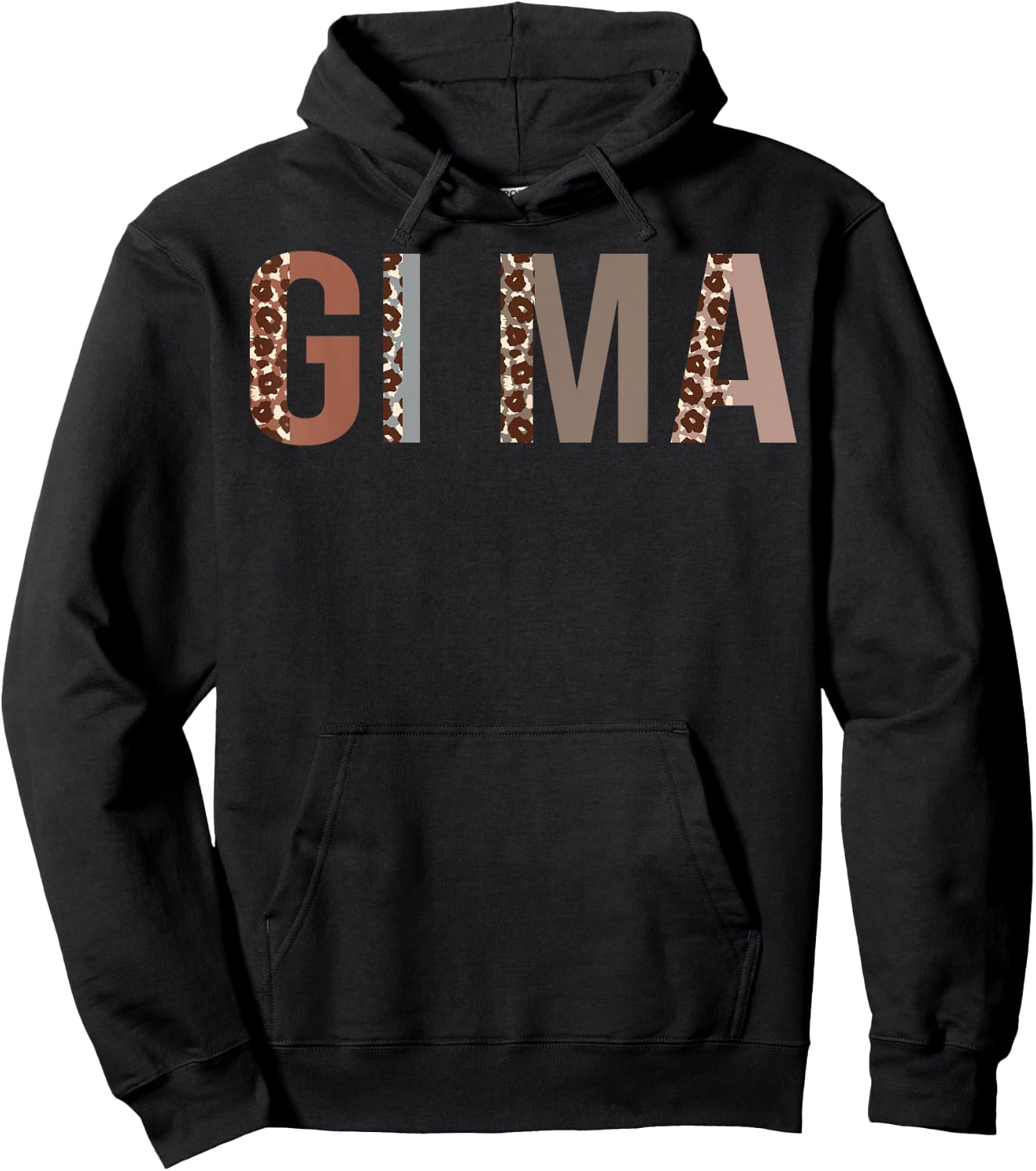 Gi-Ma Leopard Print Mom Cute Mothers Day Funny Grandma Hoodie - Hoodie | Black