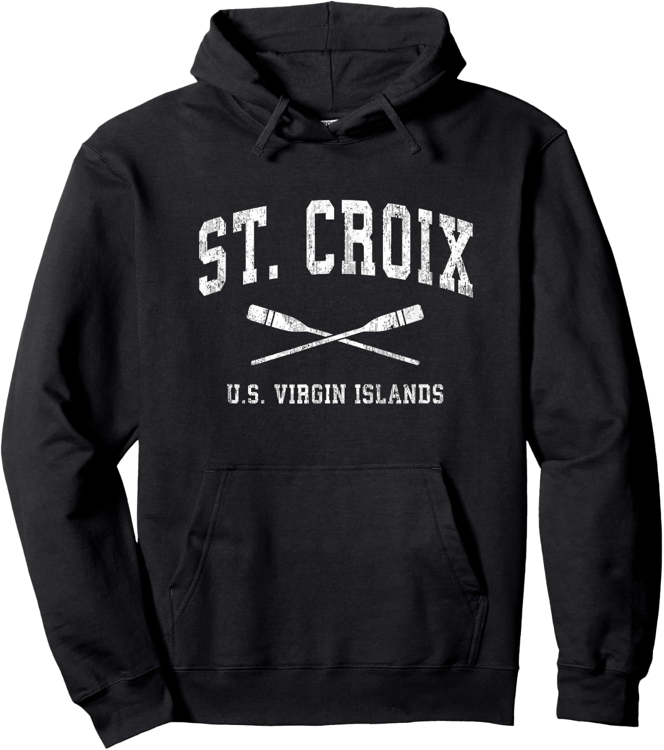 St. Croix USVI Vintage Nautical Paddles Sports Oars Hoodie - Hoodie | Black