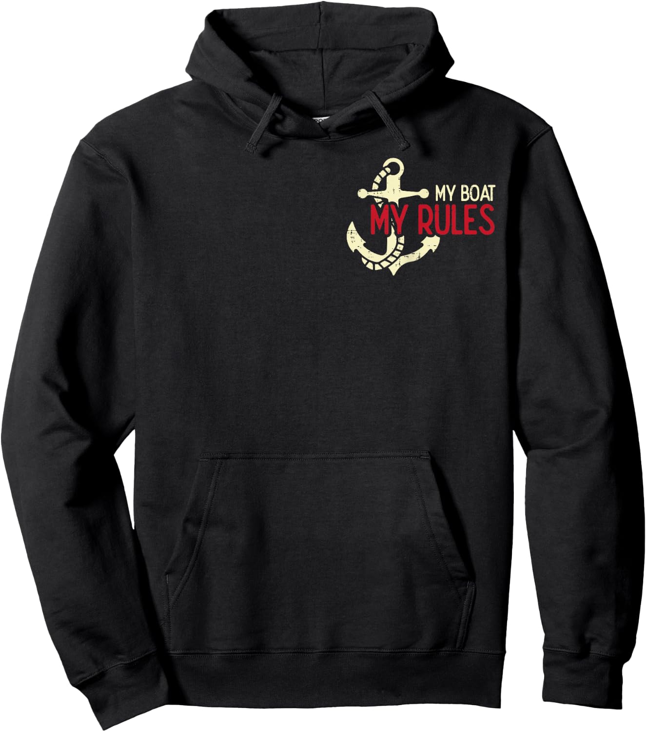 My Boat Rules Pocket Captain Owner Boys Kids Youth Men Women Hoodie - Hoodie | Black