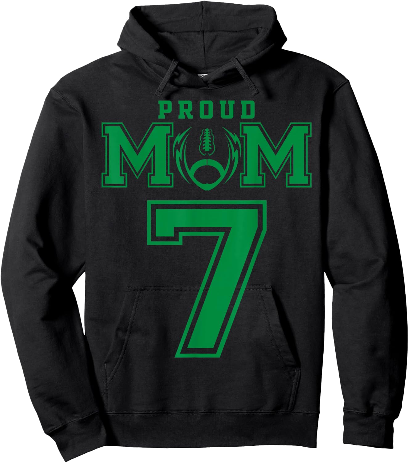 Custom Proud Football Mom Number 7 G Personalized Hoodie - Hoodie | Black