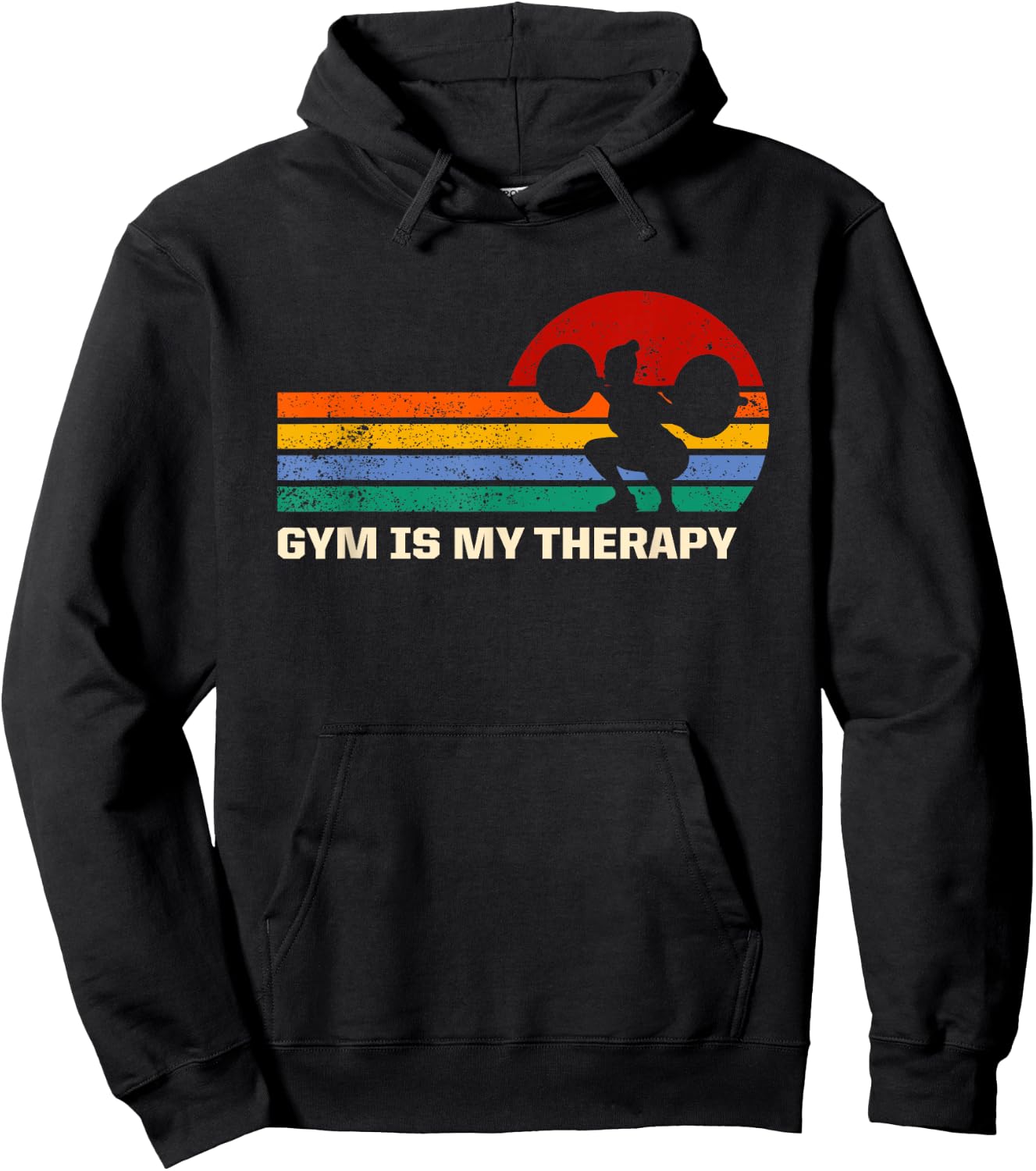 Gym Is My Therapy Workout Sayings Fitness Quotes Health Hoodie - Hoodie | Black