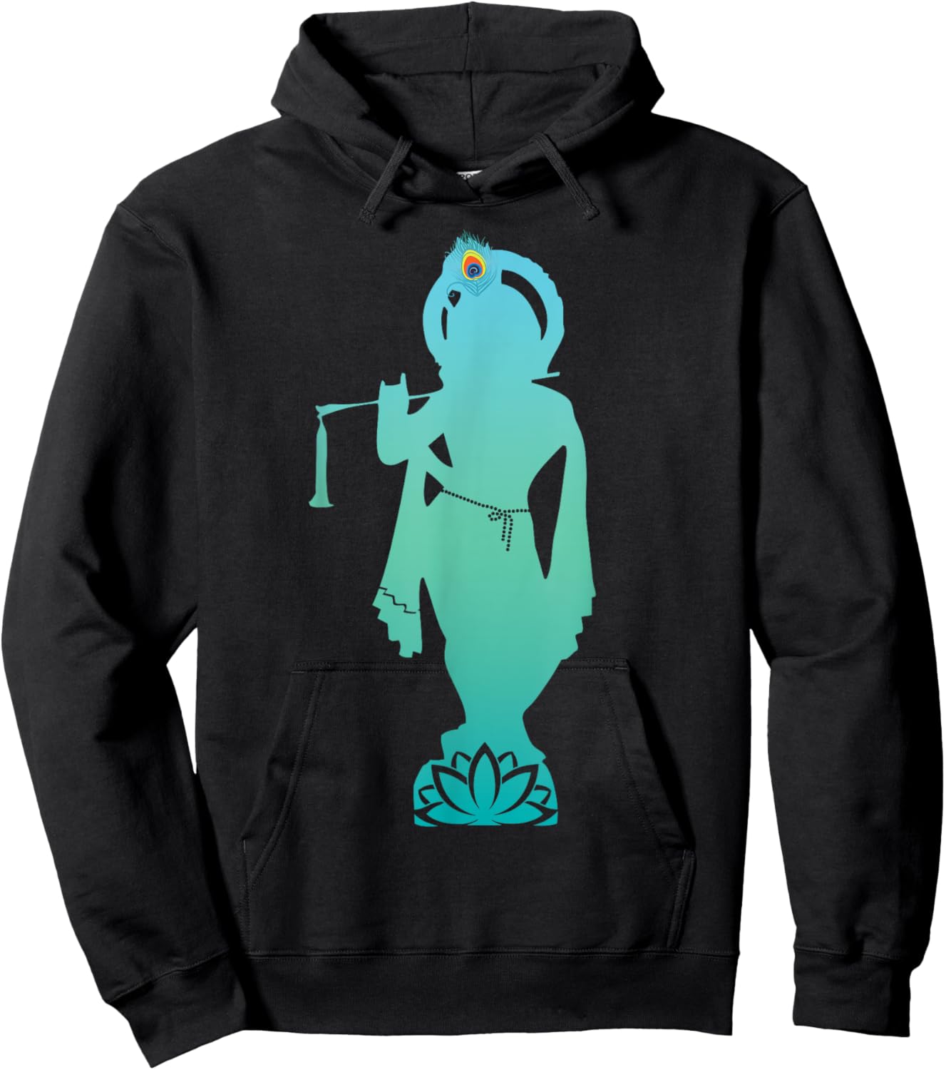 Divine Glory Lord Krishna Hoodie - Hoodie | Black