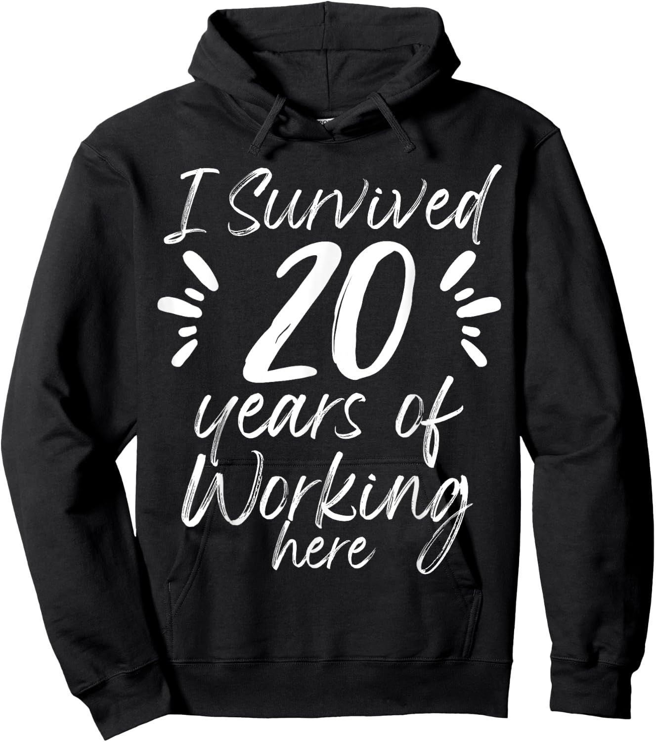 20 Years Work Anniversary Funny Survived Employee Colleague Hoodie - Hoodie | Black
