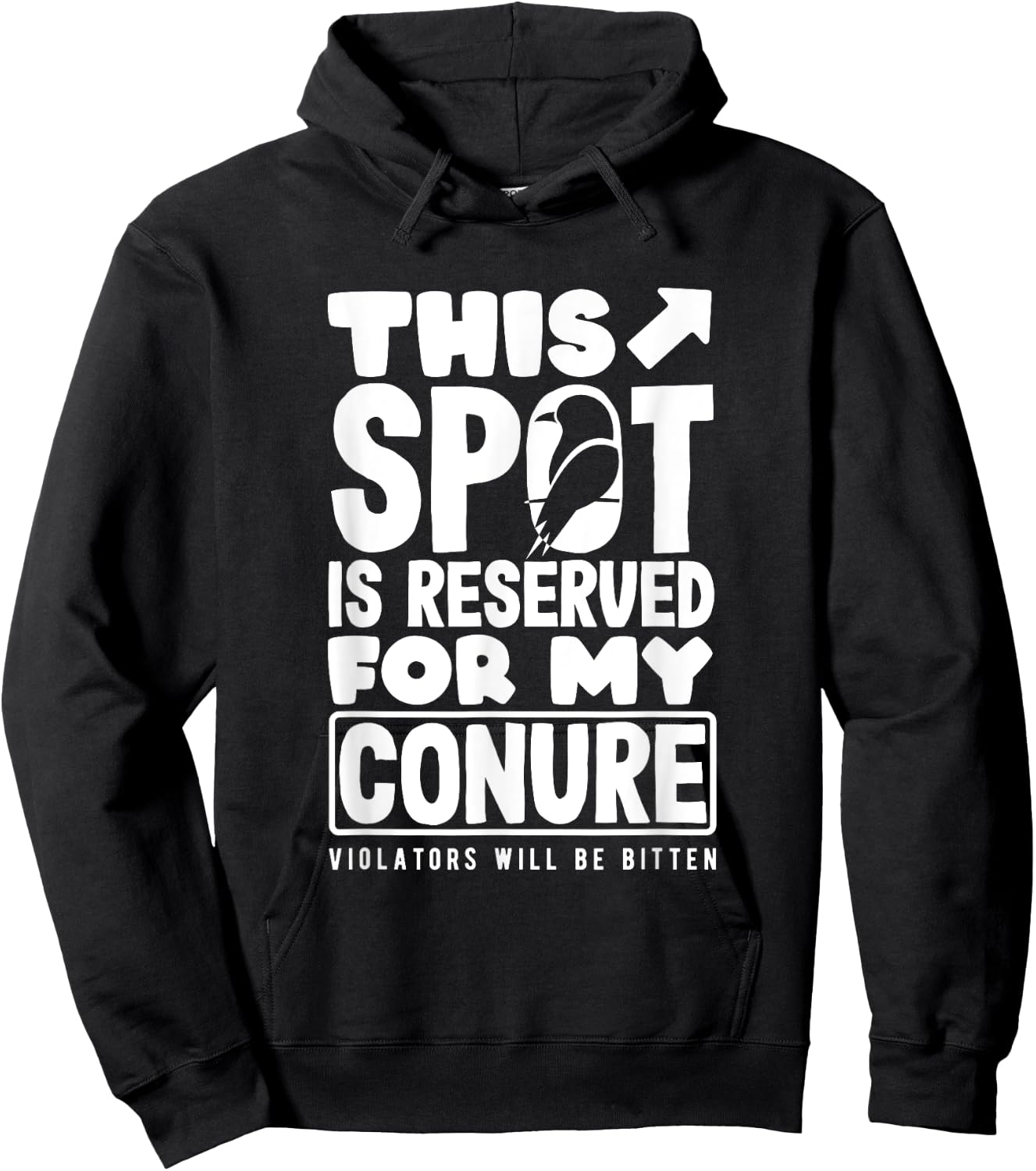 Sun Conure This Spot Is Reserved Funny Parrot Hoodie - Hoodie | Black