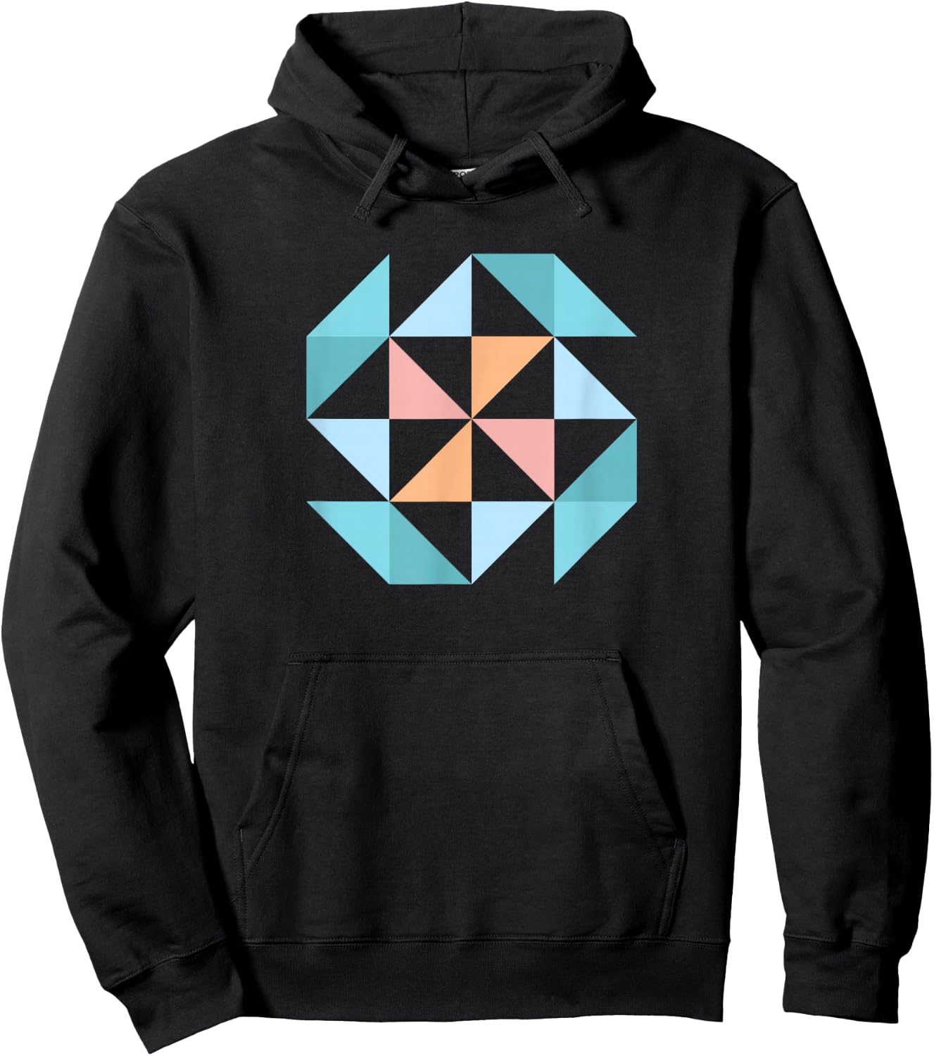 Barn Quilt Block Women's Quilting Half Square Triangle Hoodie - Hoodie | Black