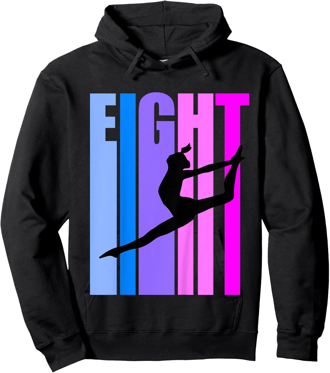 Kids 8th Birthday Gymnastics Girls Gymnast Dance Dancer Dancing Hoodie - Hoodie | Black