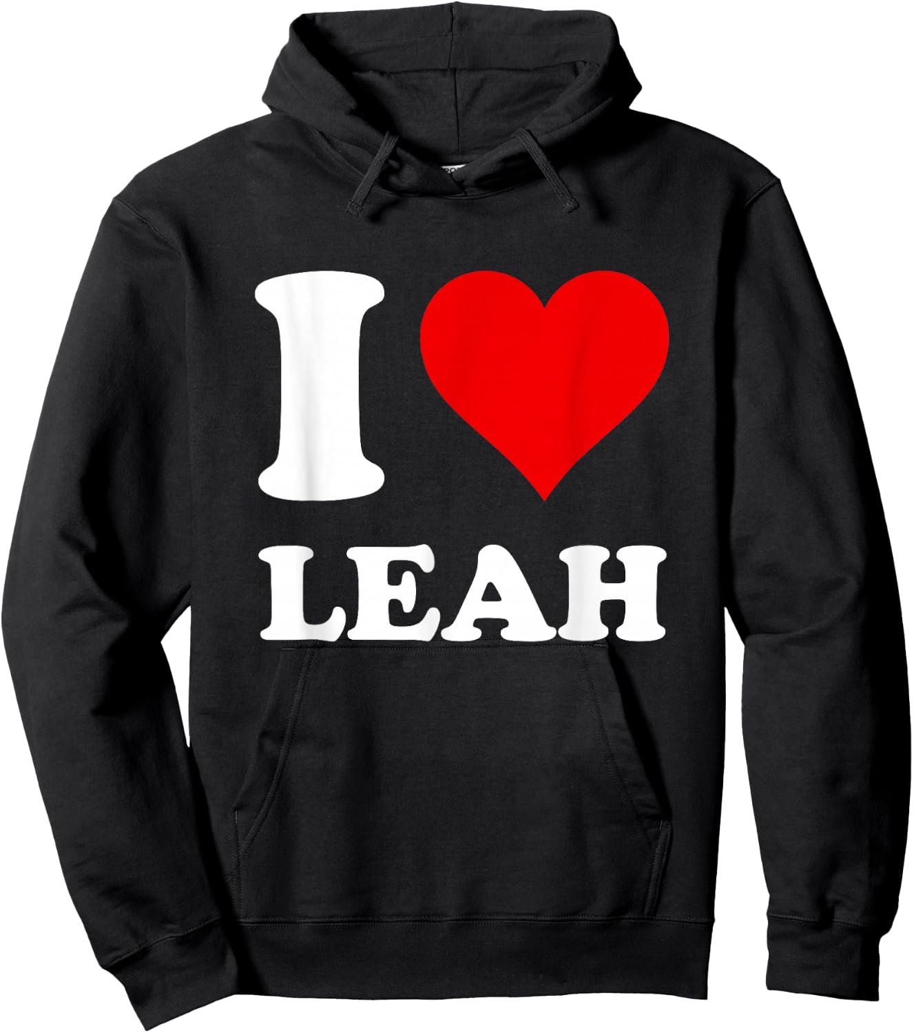 Red Heart I Love Leah Hoodie - Hoodie | Black