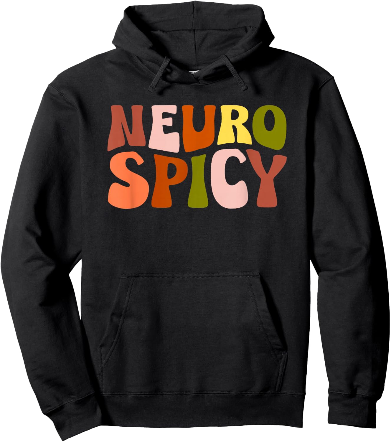 Neurospicy Neurodiversity ADHD Autism Awareness Groovy Retro Hoodie - Hoodie | Black