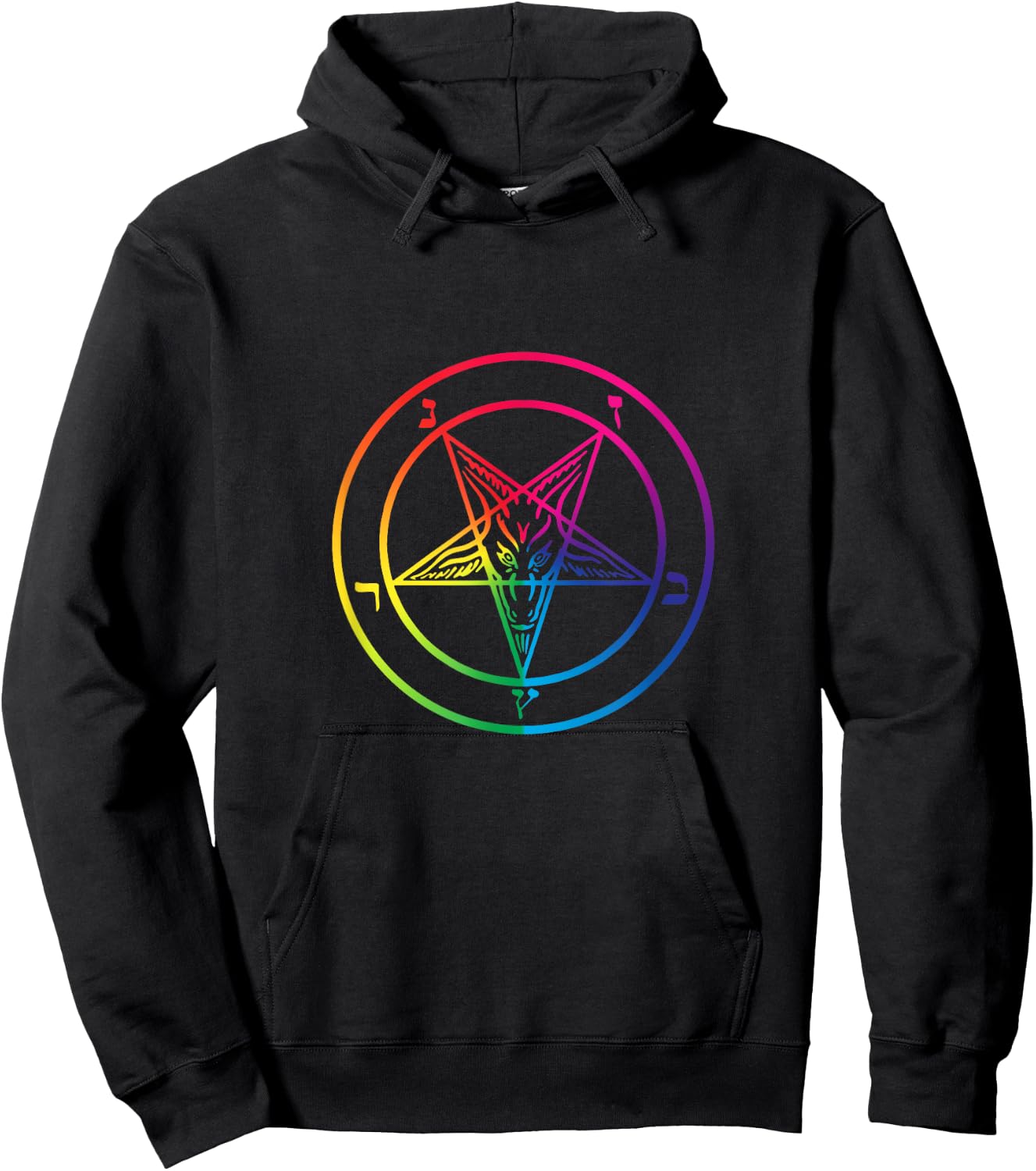 Rainbow Pentagram From The Satanic Flag Graphic Hoodie - Hoodie | Black