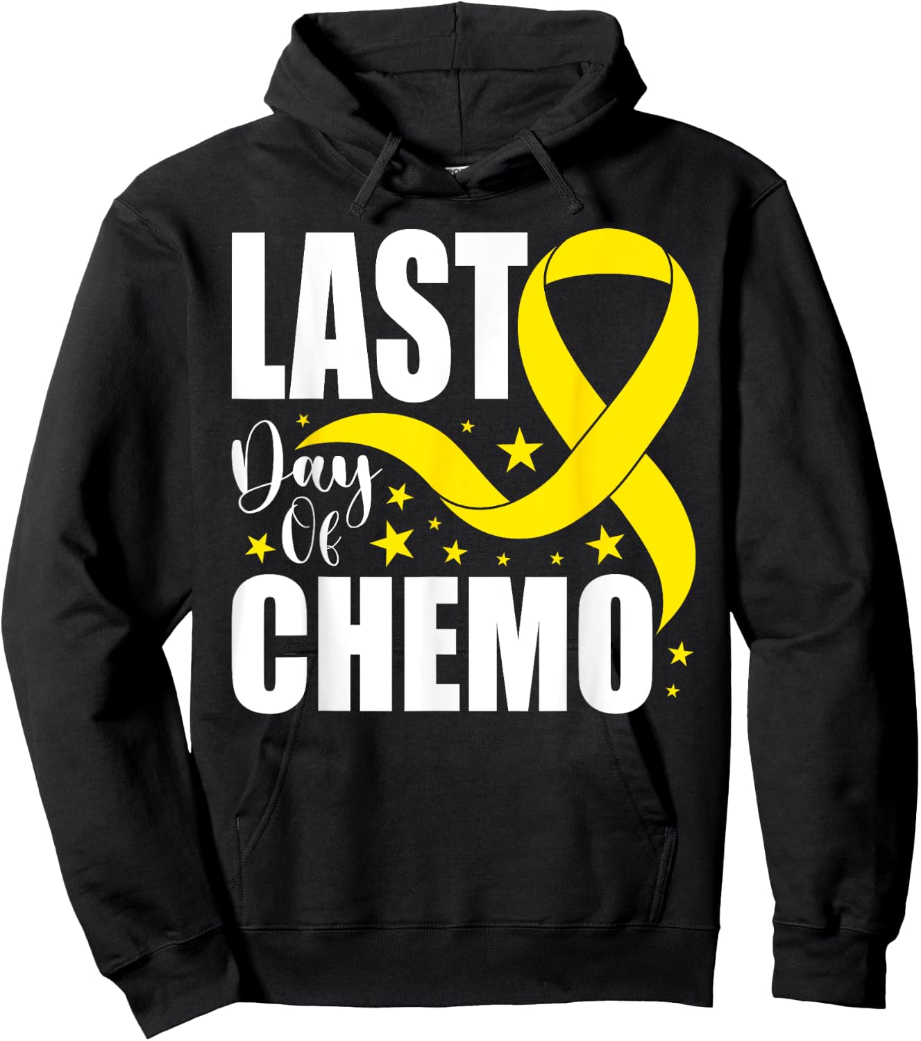 Last Day Of Chemo Yellow Ribbon Sarcoma Bone Cancer Warrior Hoodie - Hoodie | Black