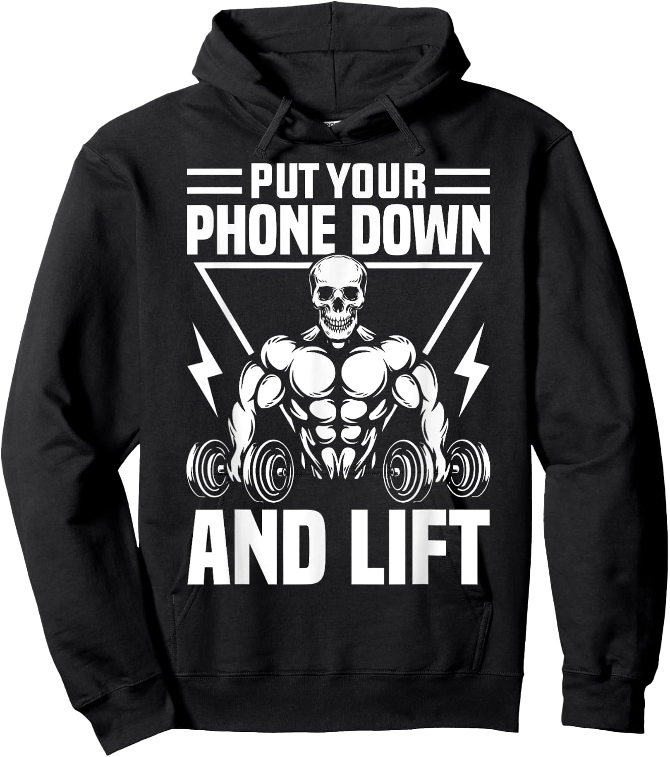 Put Your Phone Down And Lift Gym Etiquette Fitness Rules Fun Hoodie - Hoodie | Black