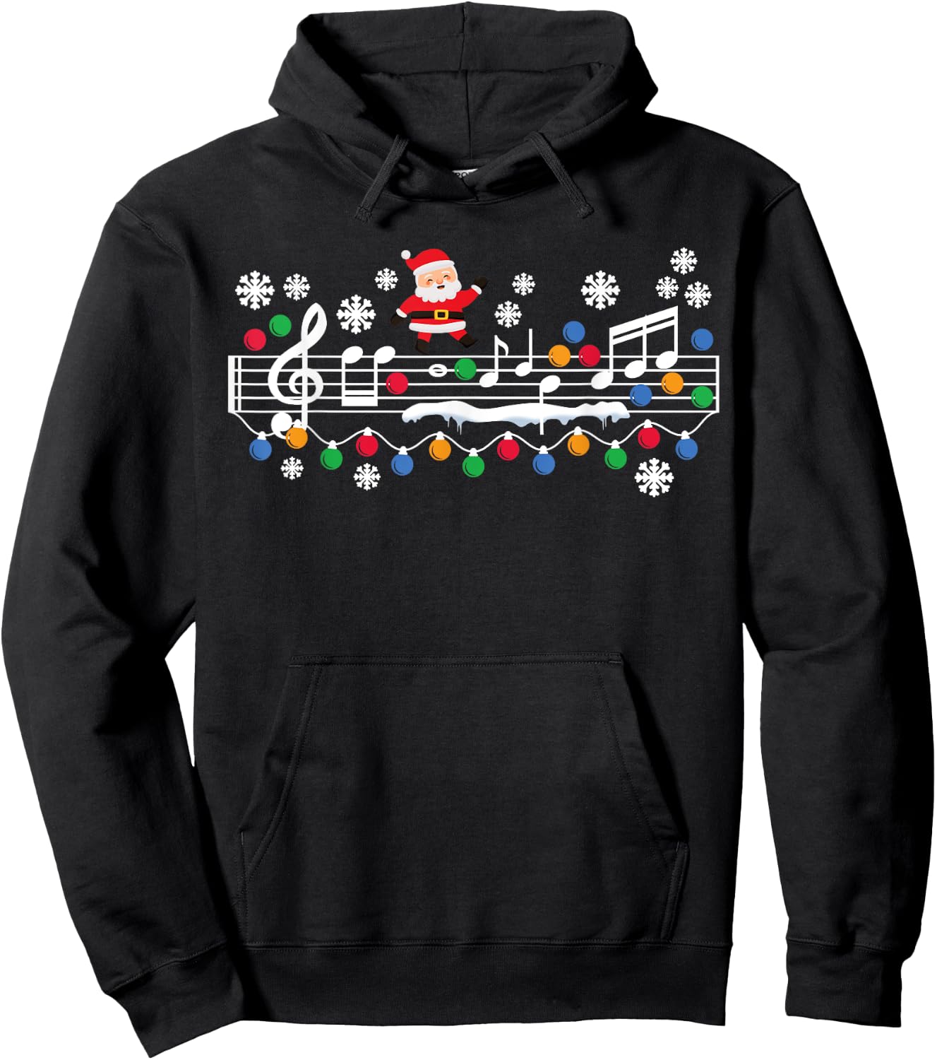 Music Teacher Christmas Santa Music Teaching Xmas Party Hoodie - Hoodie | Black