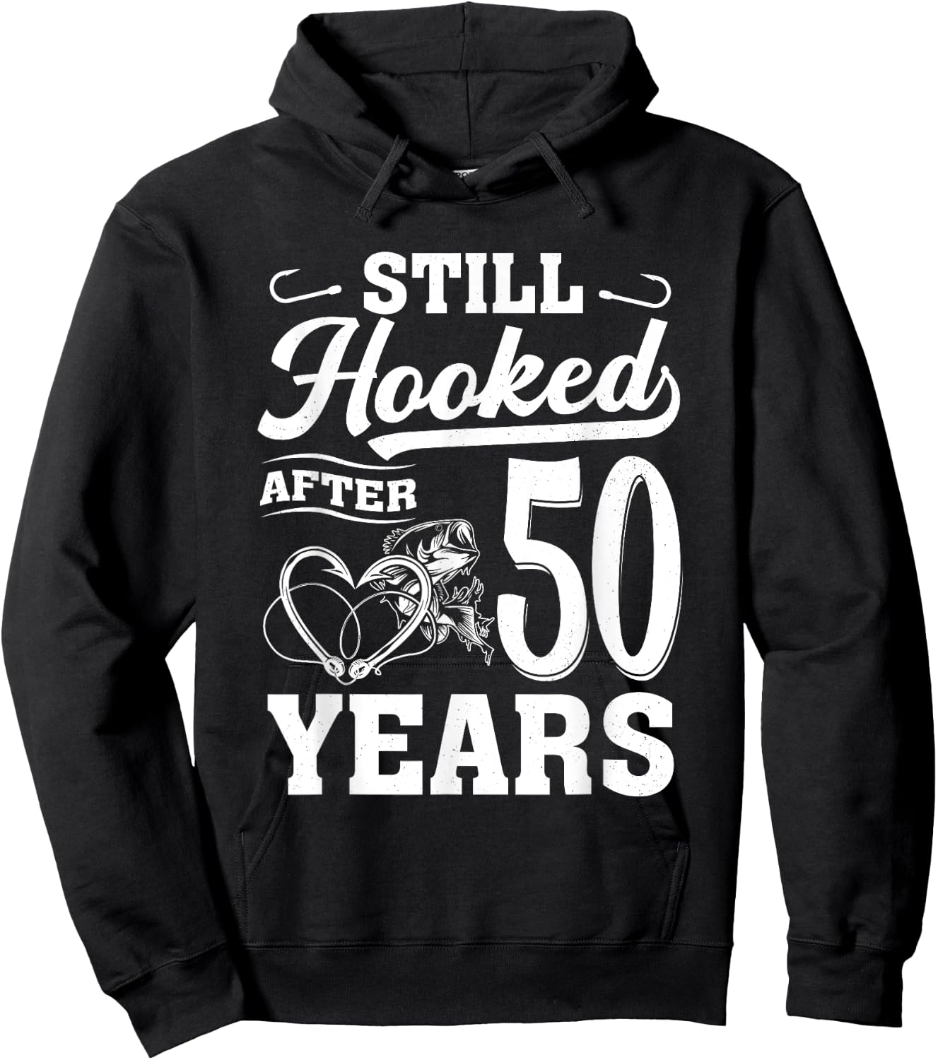 Fishing Couple 50 Years Anniversary 50th Wedding Celebration Hoodie - Hoodie | Black