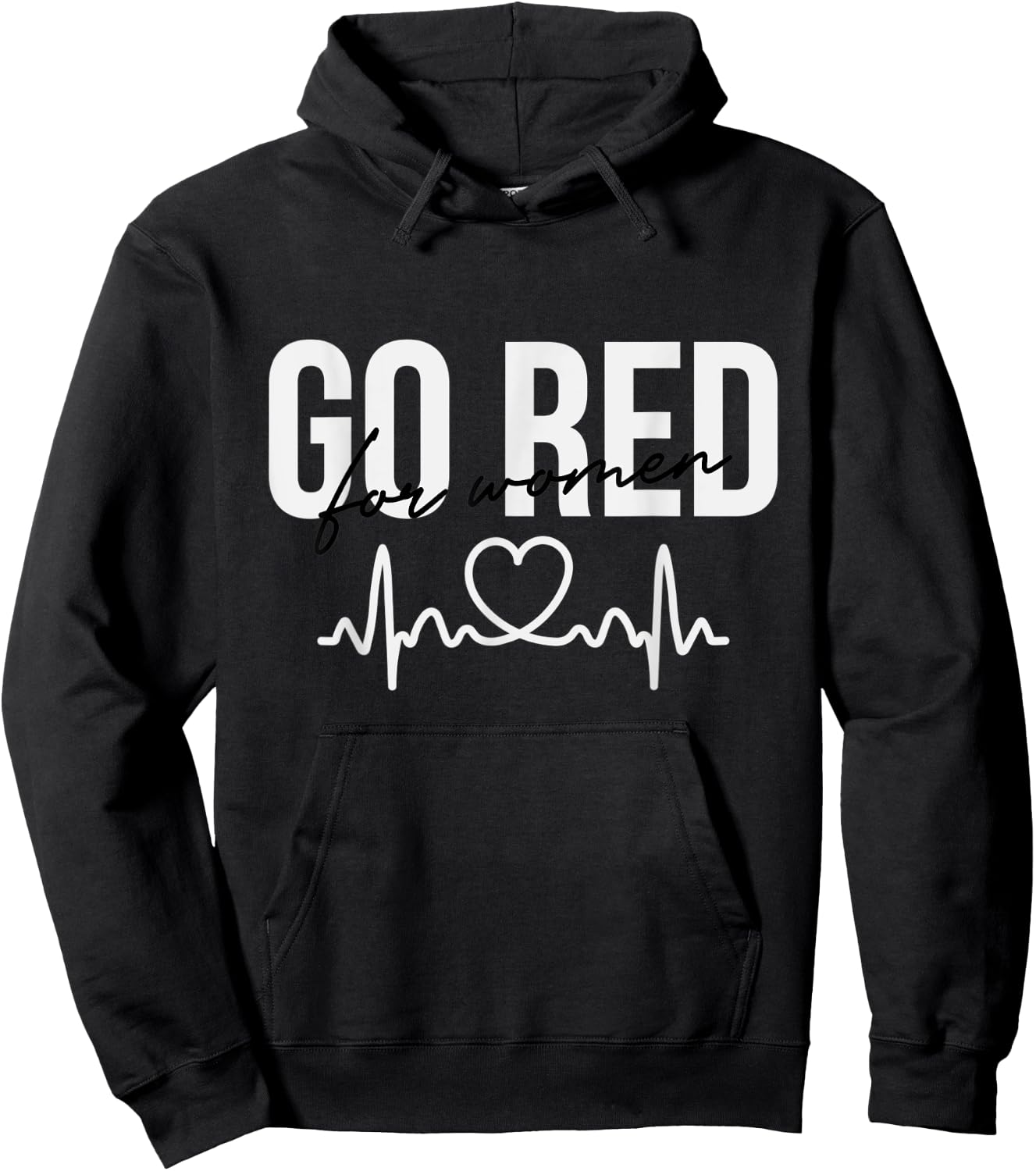 Go Red , Heart Health Disease Awareness Cardiology Hoodie - Hoodie | Black