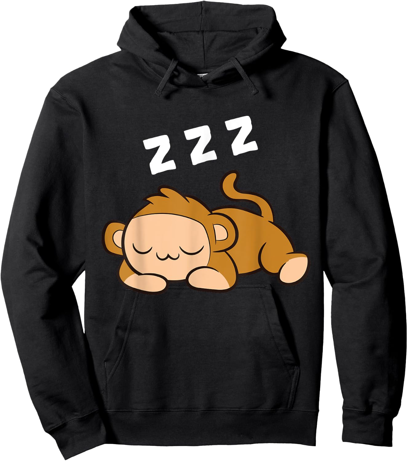 Monkey Tired Ape Monkey Pajama Sleeping Monkey Hoodie - Hoodie | Black