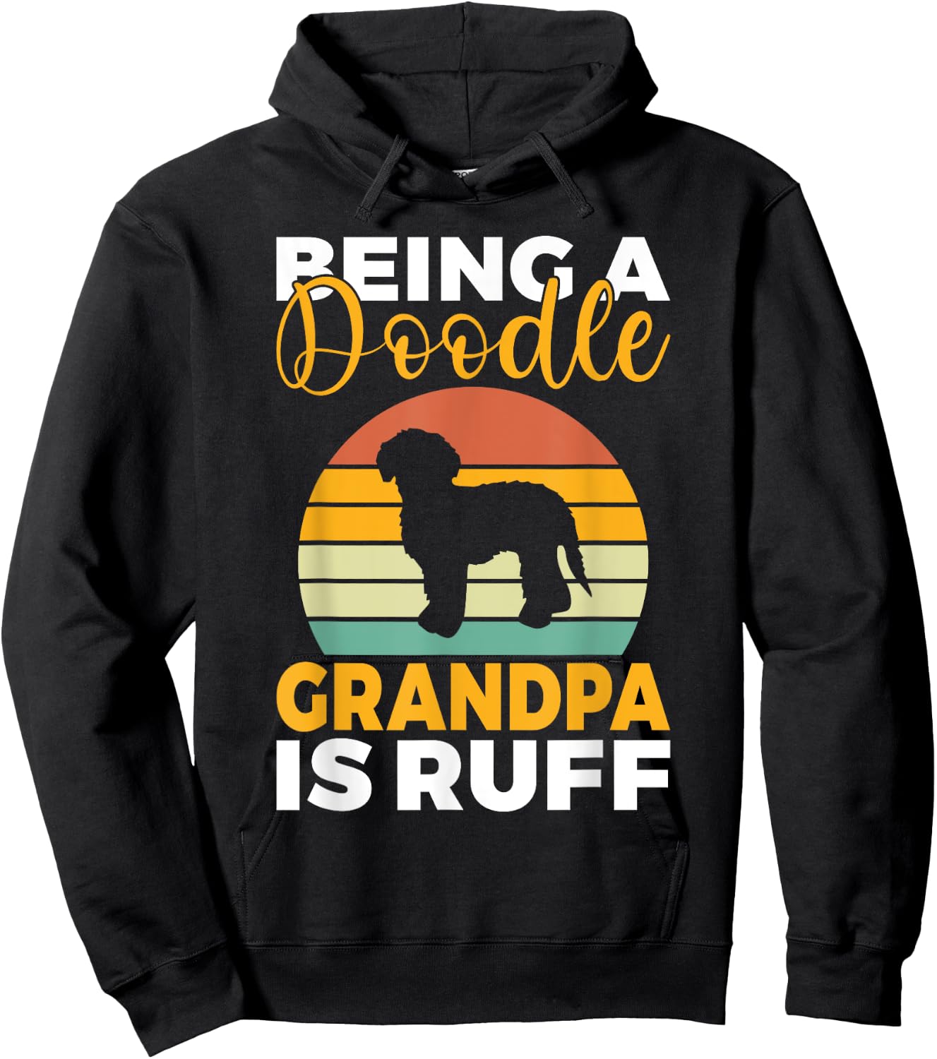 Being a Doodle Grandpa is ruff Golden Doodle Grandpa Hoodie - Hoodie | Black
