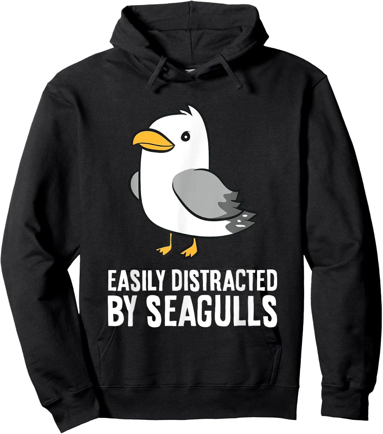 Easily Distracted By Seagulls Hoodie - Hoodie | Black