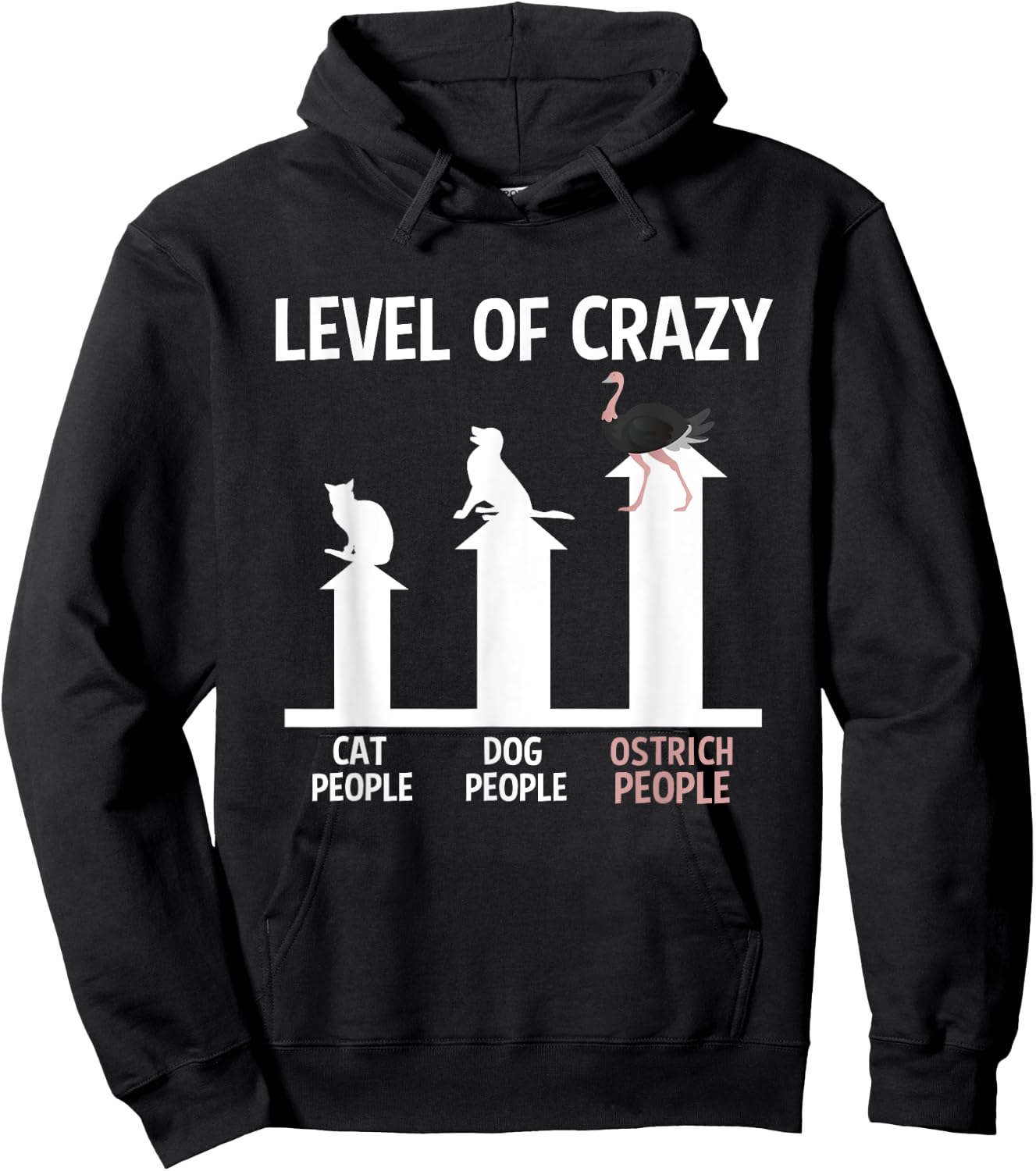 Ostrich Lover Zookeeper Cool Funny Level Of Crazy Hoodie - Hoodie | Black