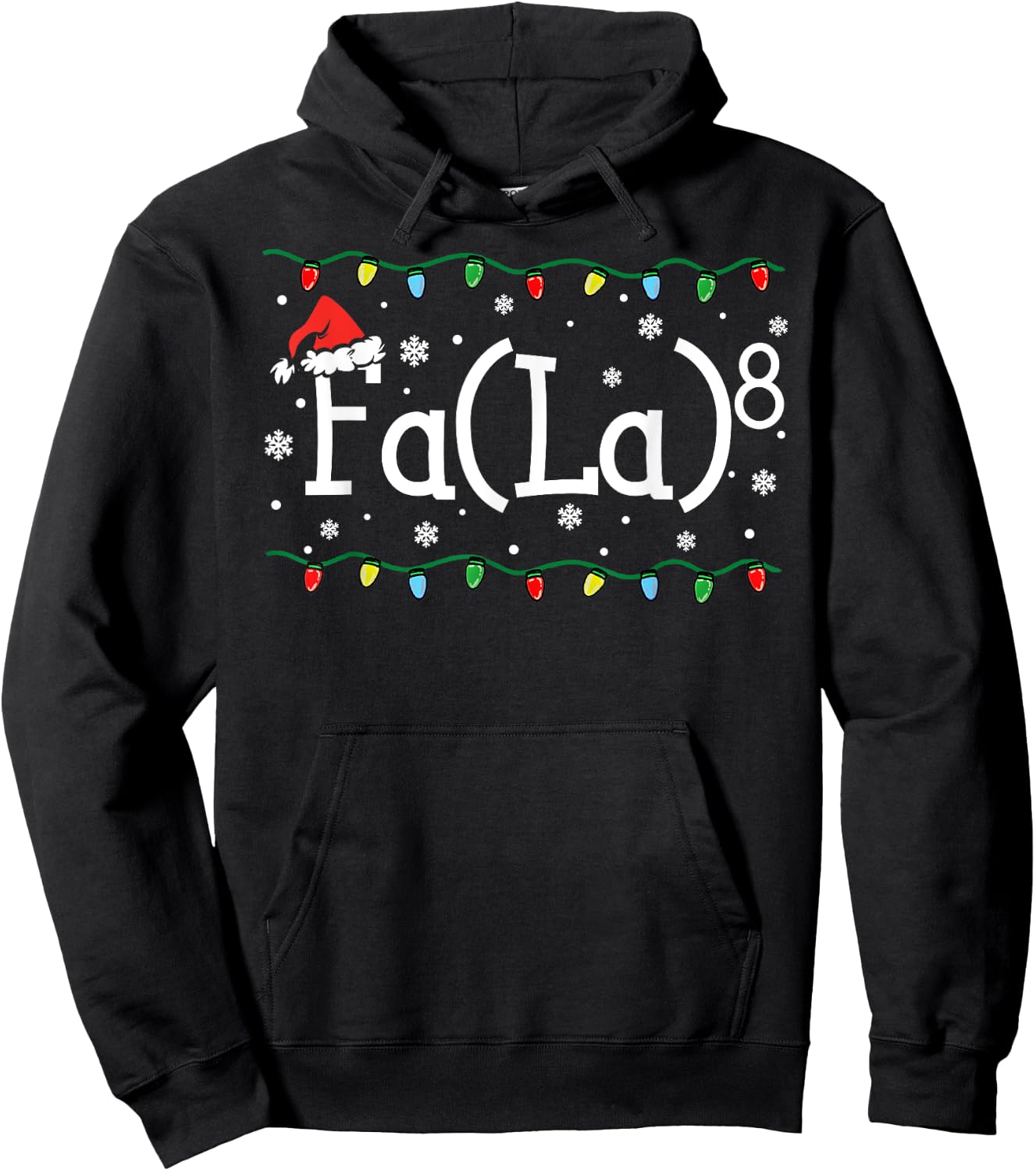 FA (LA)8 Funny Christmas Santa Fa La Math Teacher Student Women Kids Hoodie - Hoodie | Black