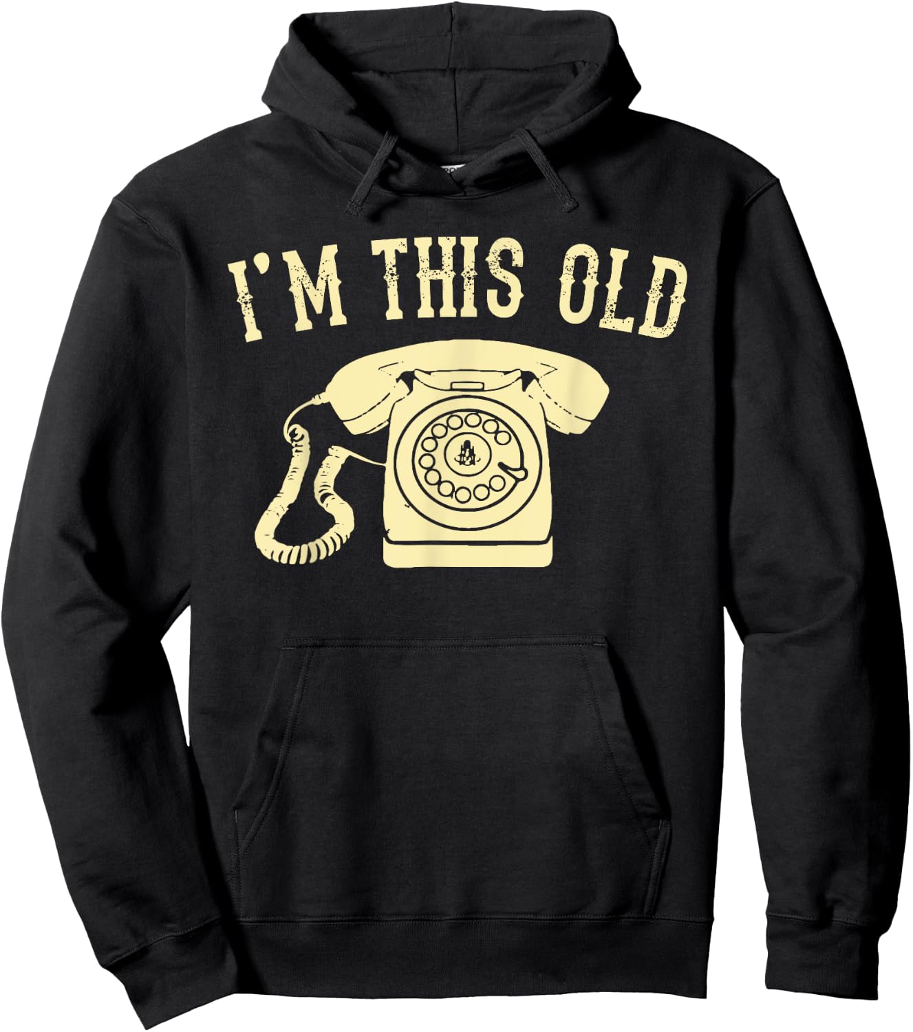 I'm This Old Rotary Dial Phone Vintage Classic Telephone Pun Hoodie - Hoodie | Black