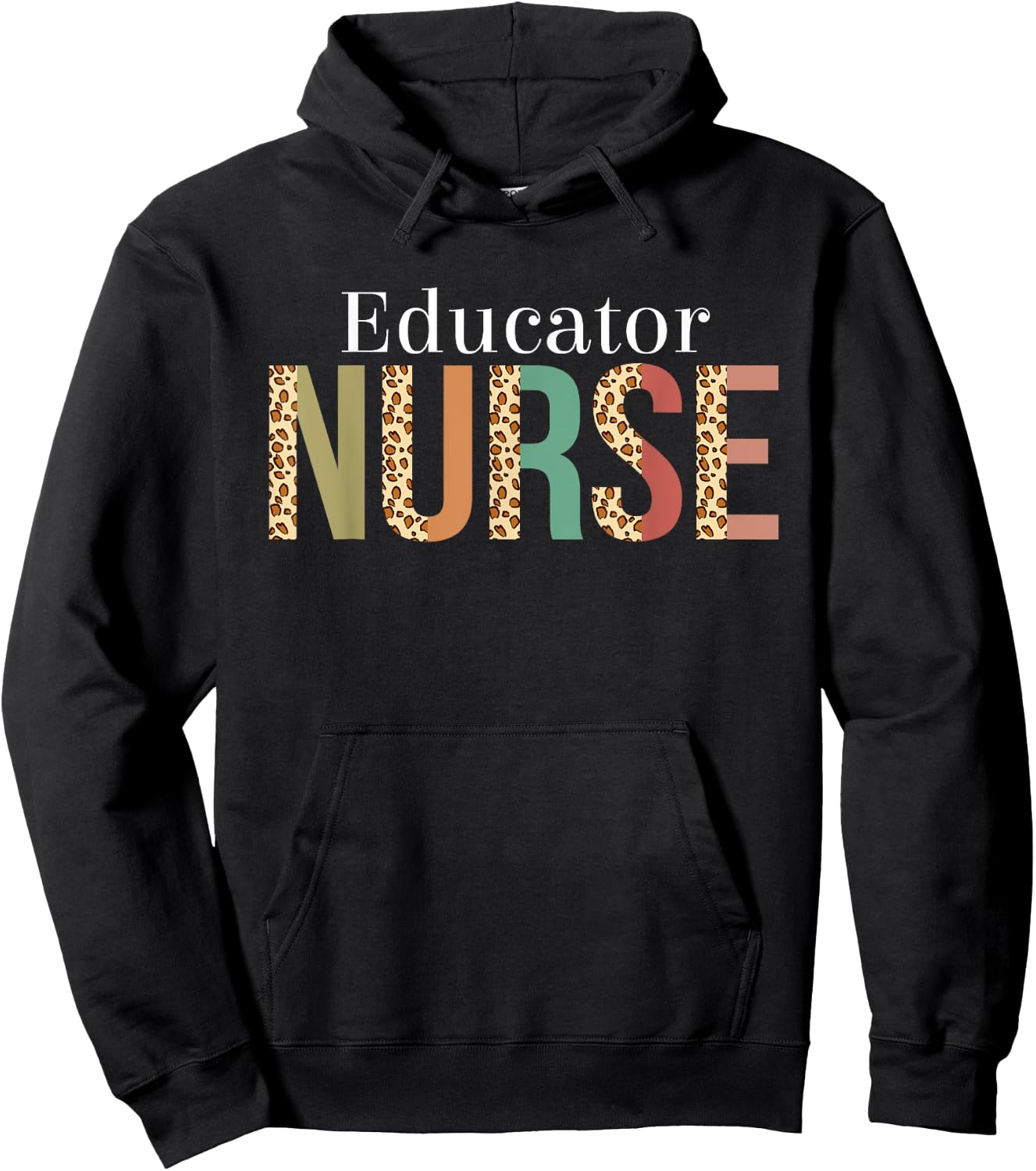 Leopard Educator Nurse Gifts Nursing Apparel Hoodie - Hoodie | Black