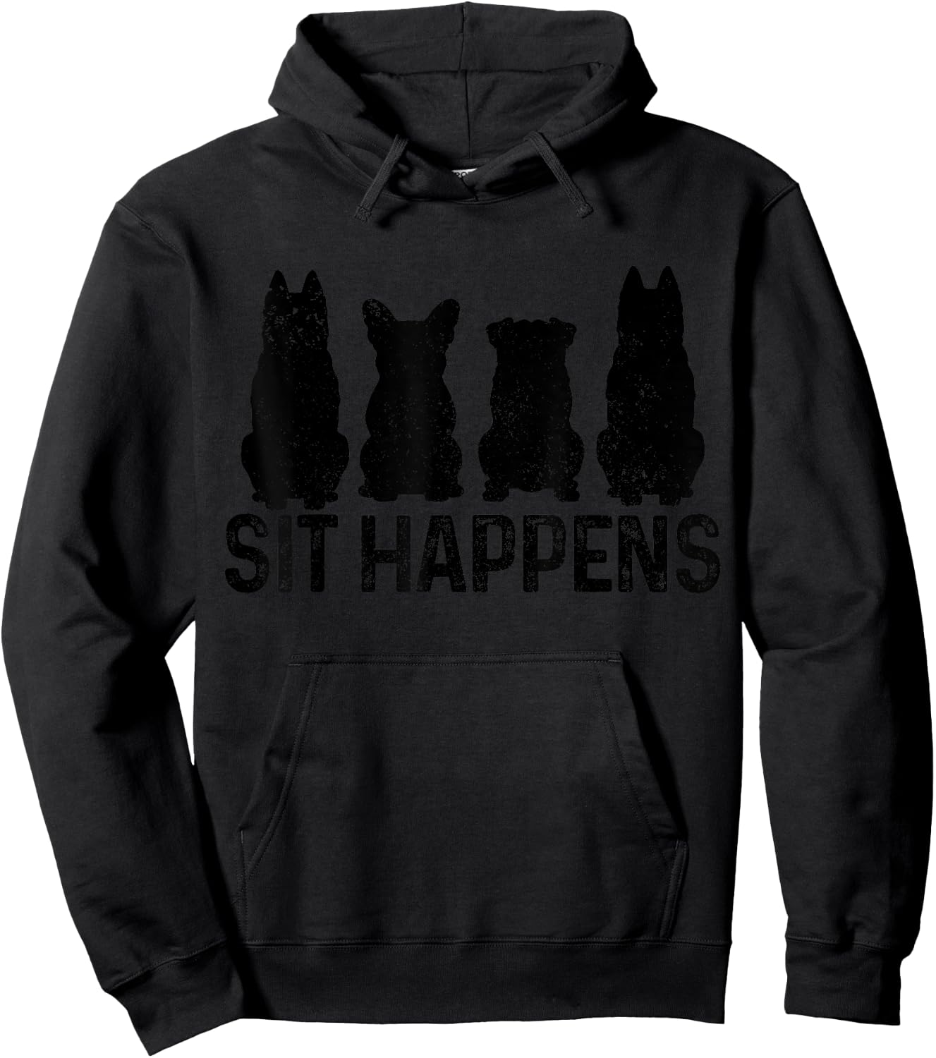 Sit Happens Dog Training Trainer Funny Dog Hoodie - Hoodie | Black