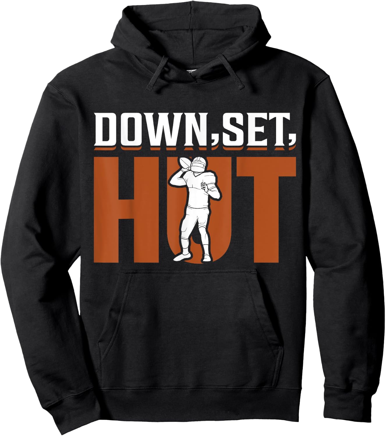 Down Set Hut - American Football Hoodie - Hoodie | Black