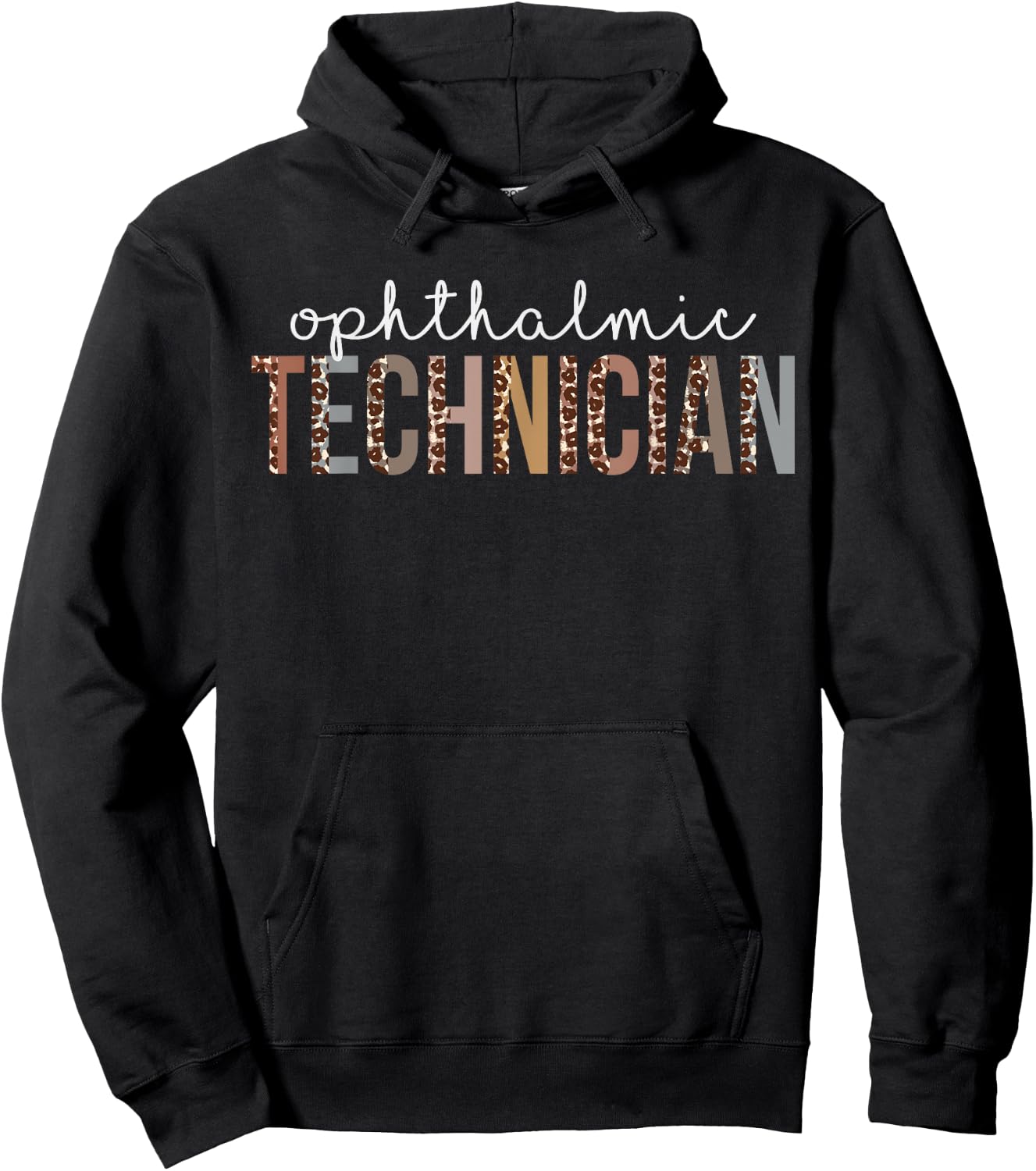 Leopard Ophthalmic Technician Appreciation healthcare worker Hoodie - Hoodie | Black