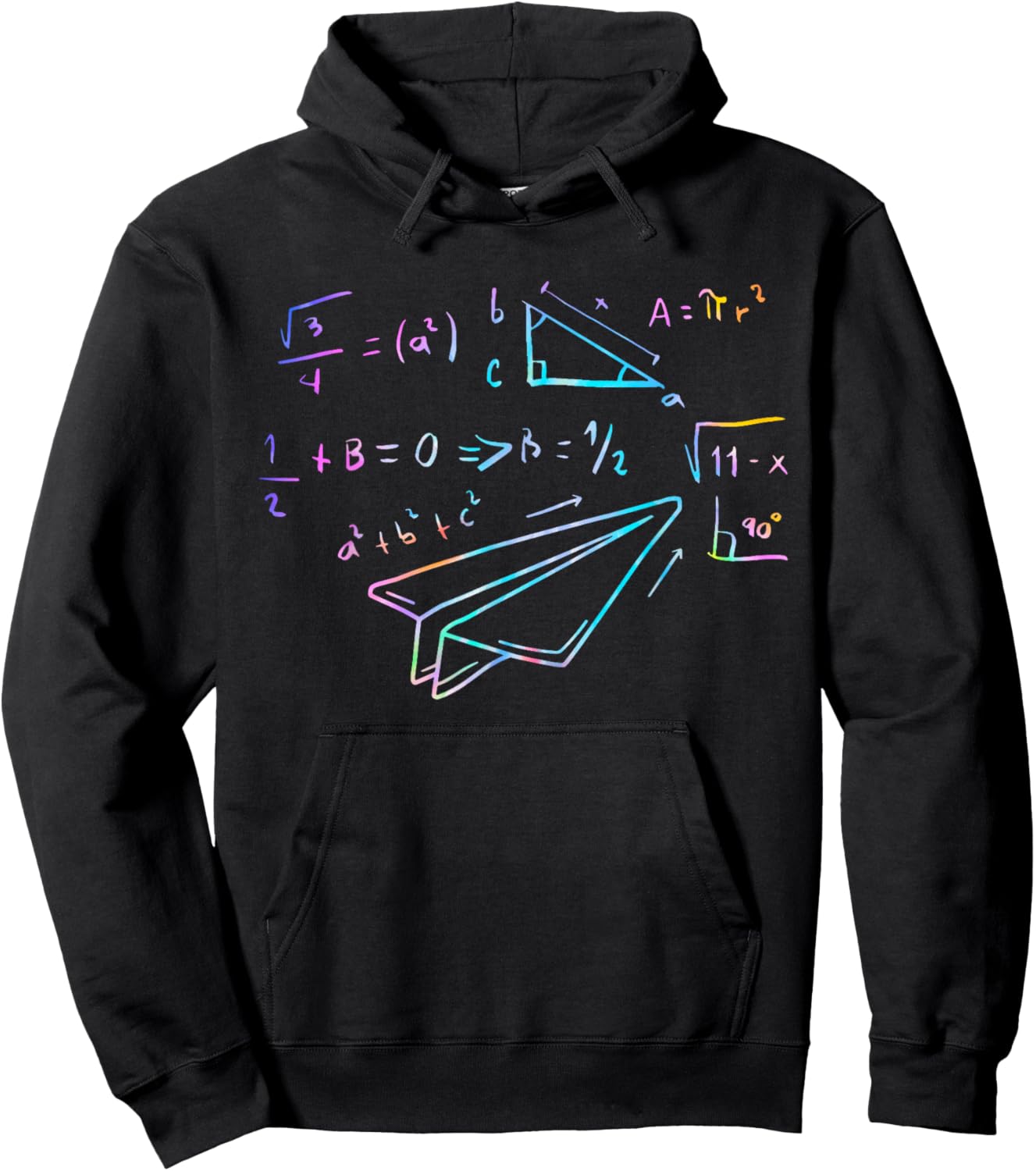 Paper Airplane Pilot Math Teacher Engineer Paper Plane Hoodie - Hoodie | Black