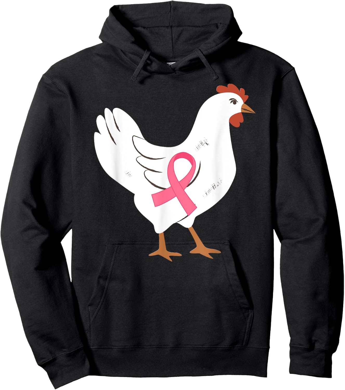 Chicken Breast Cancer Awareness Pink Ribbon Cancer Survivor Hoodie - Hoodie | Black