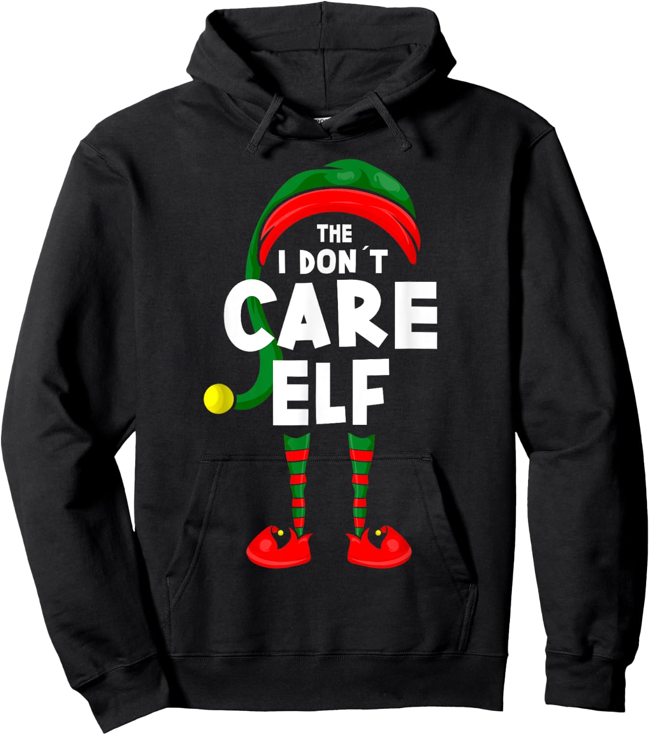 Carnival or Christmas Party Costume - The I Don´t Care Elf Hoodie - Hoodie | Black