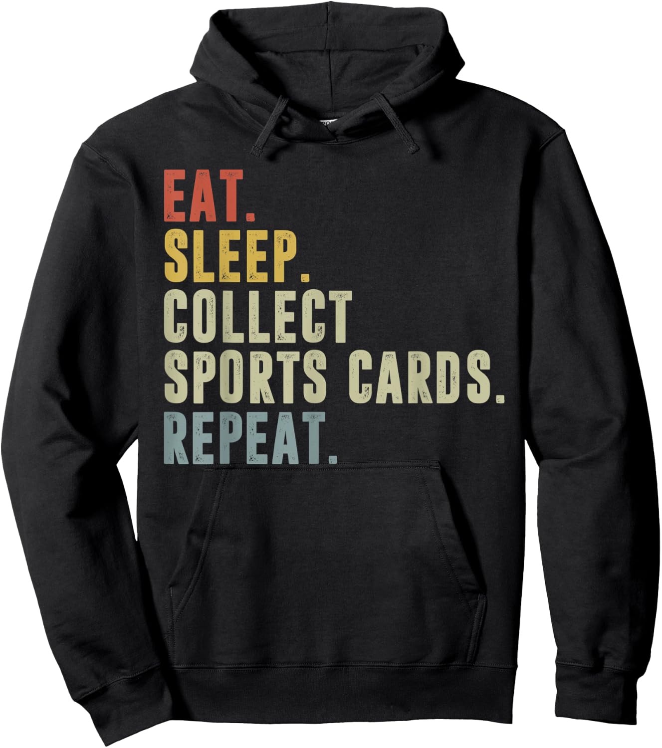 Eat Sleep Collect Sports Cards Repeat Funny Card Collector Hoodie - Hoodie | Black