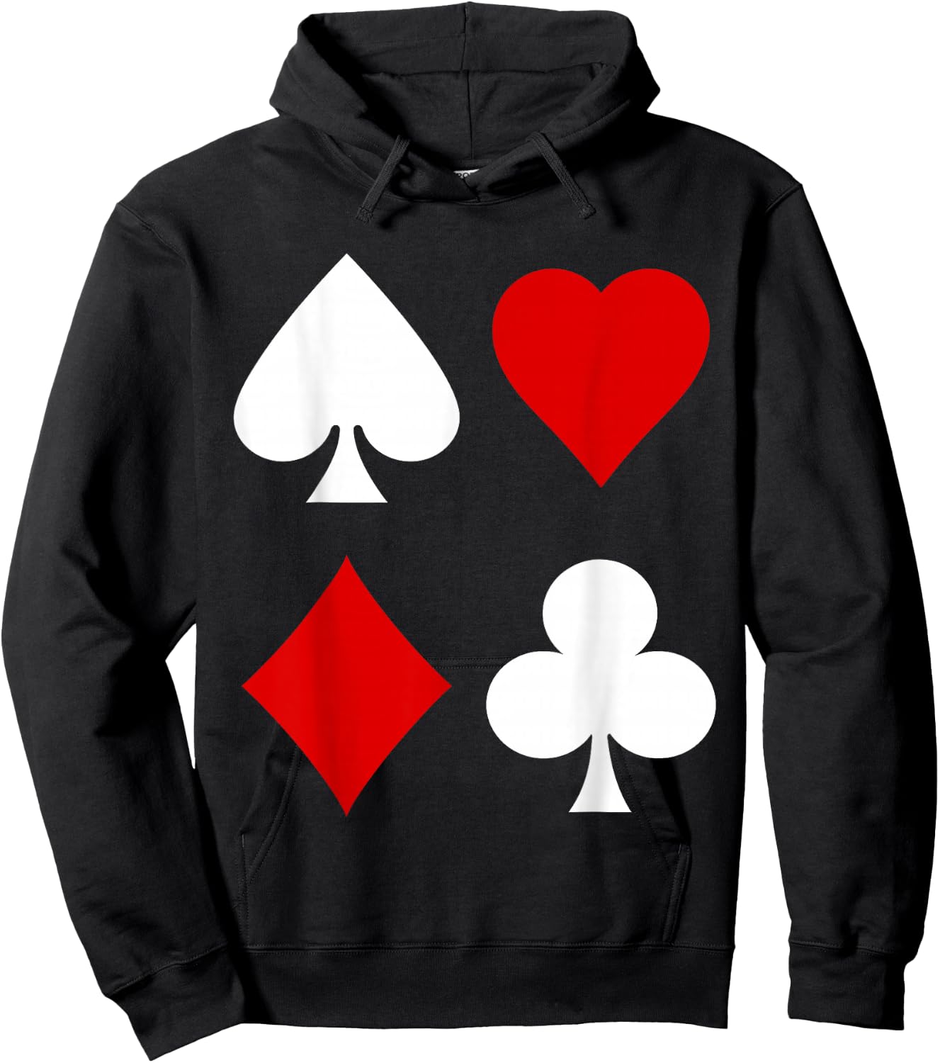 Playing Card Diamonds Spades Clubs Hearts Symbol Poker Rummy Hoodie - Hoodie | Black