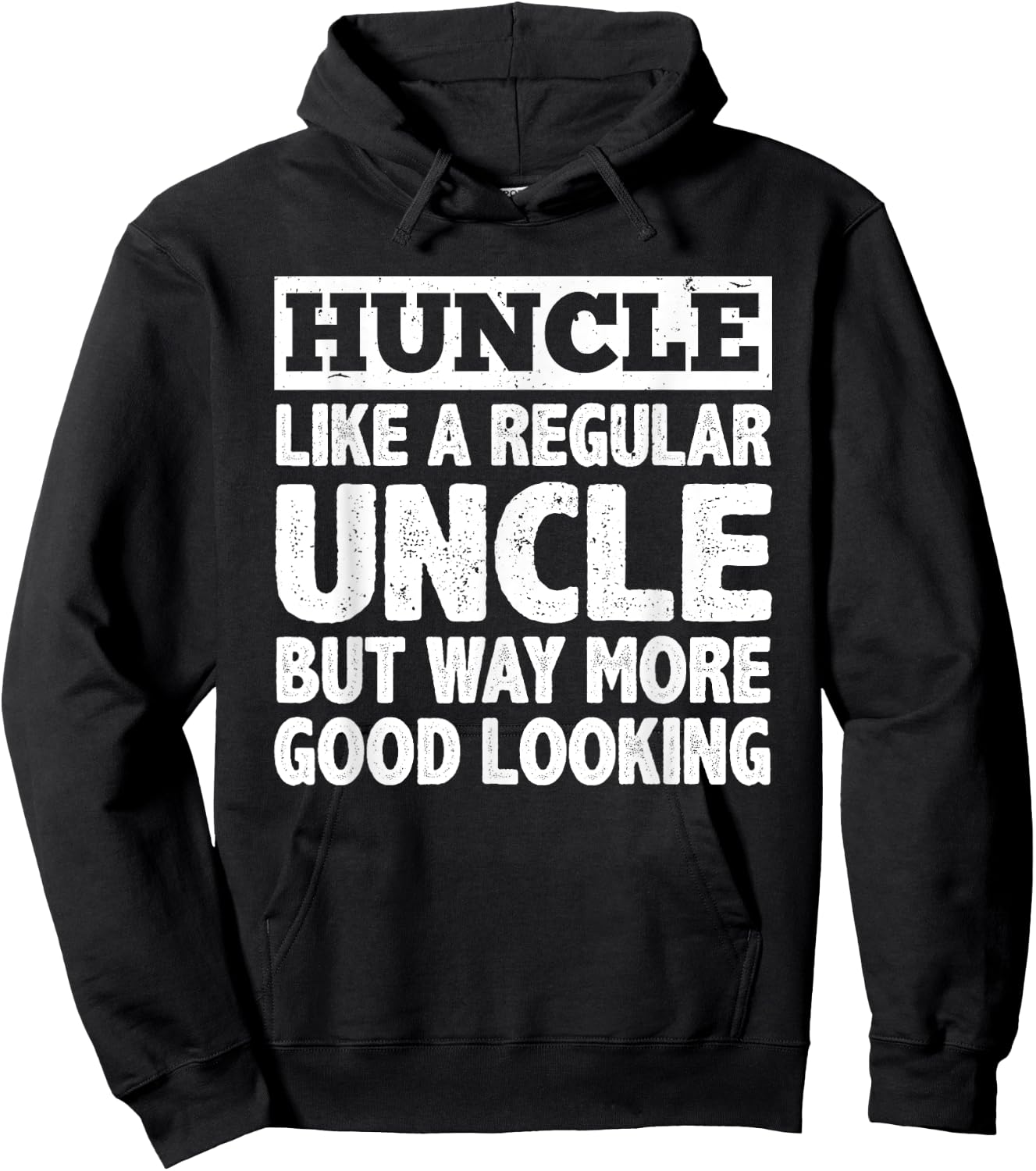 Funny First Time Uncle Art Huncle Handsome Uncle Hoodie - Hoodie | Black