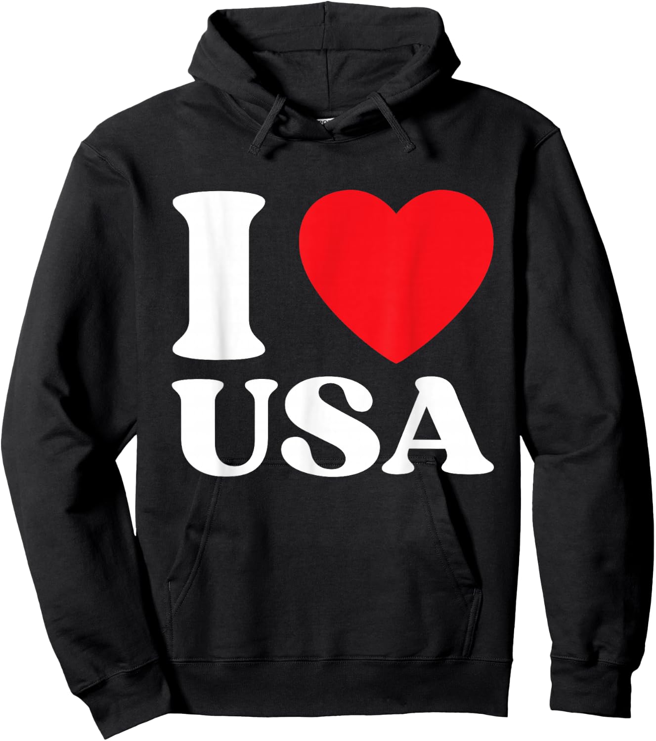 I Heart USA I Love USA Red Heart USA Lovers Patriotic Hoodie - Hoodie | Black
