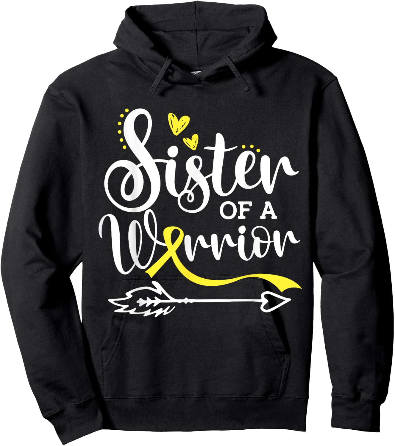 Sister Of A Warrior Sarcoma and Bone Cancer Awareness Hoodie - Hoodie | Black