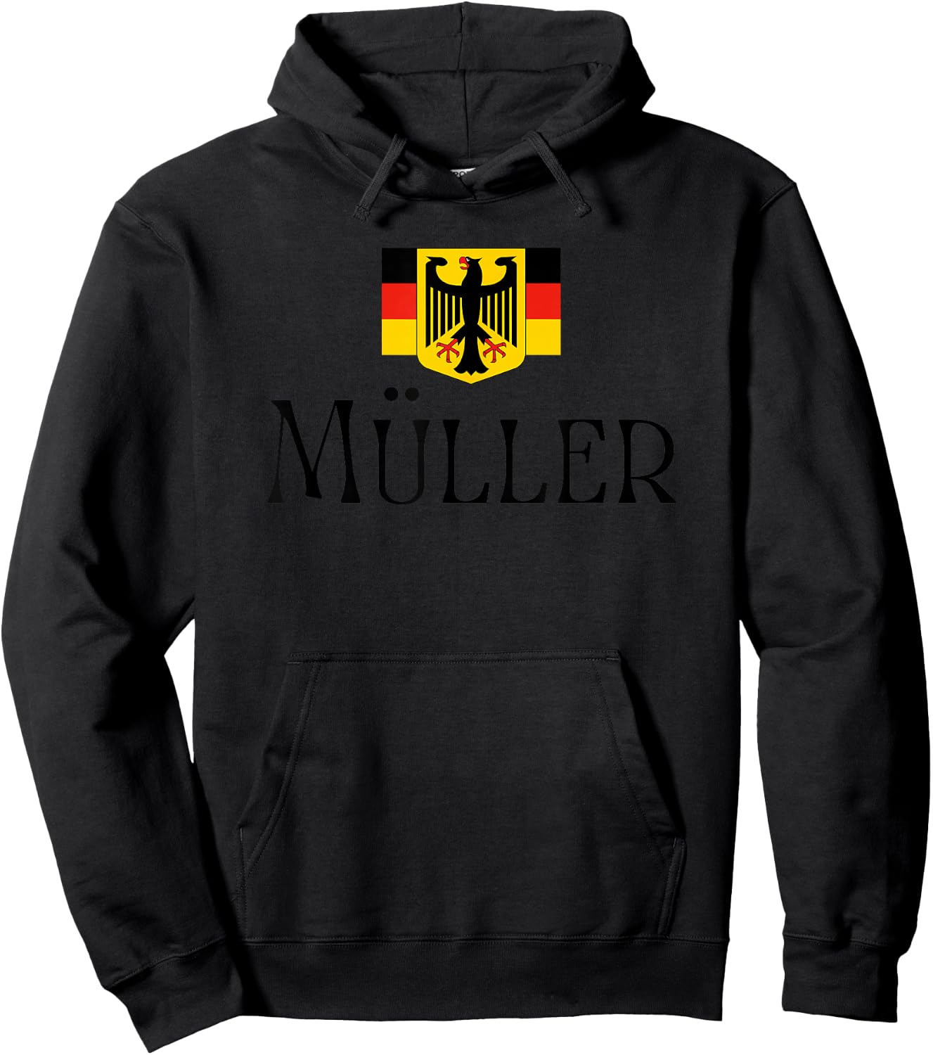 Müller Surname German Family Name Heraldic Eagle Flag Hoodie - Hoodie | Black