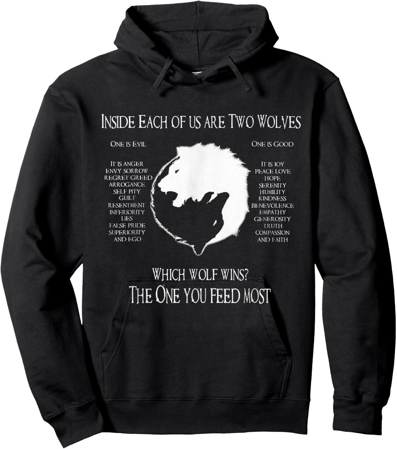 Cherokee Wolf! - Inside Each Of Us Are Two Wolves One Hoodie - Hoodie | Black