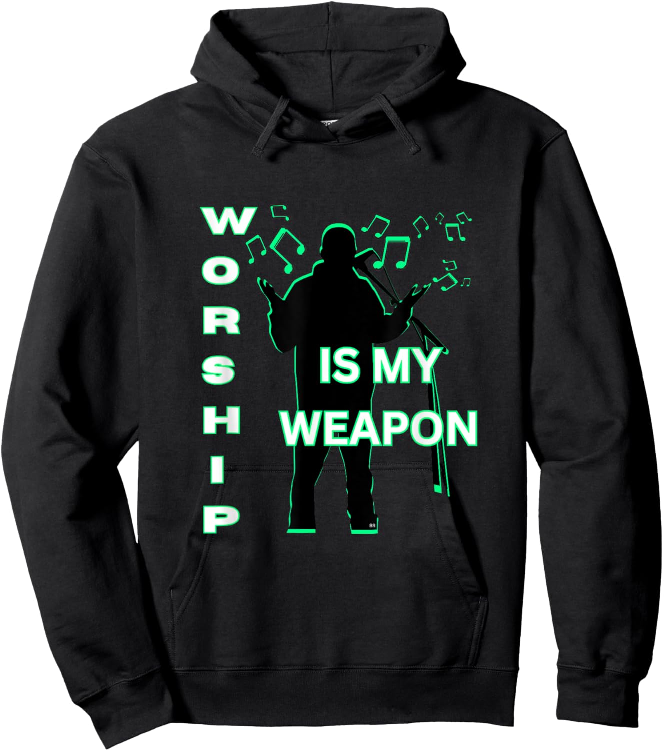 Guy Singing WORSHIP IS MY WEAPON Worship Leader Gift Hoodie - Hoodie | Black