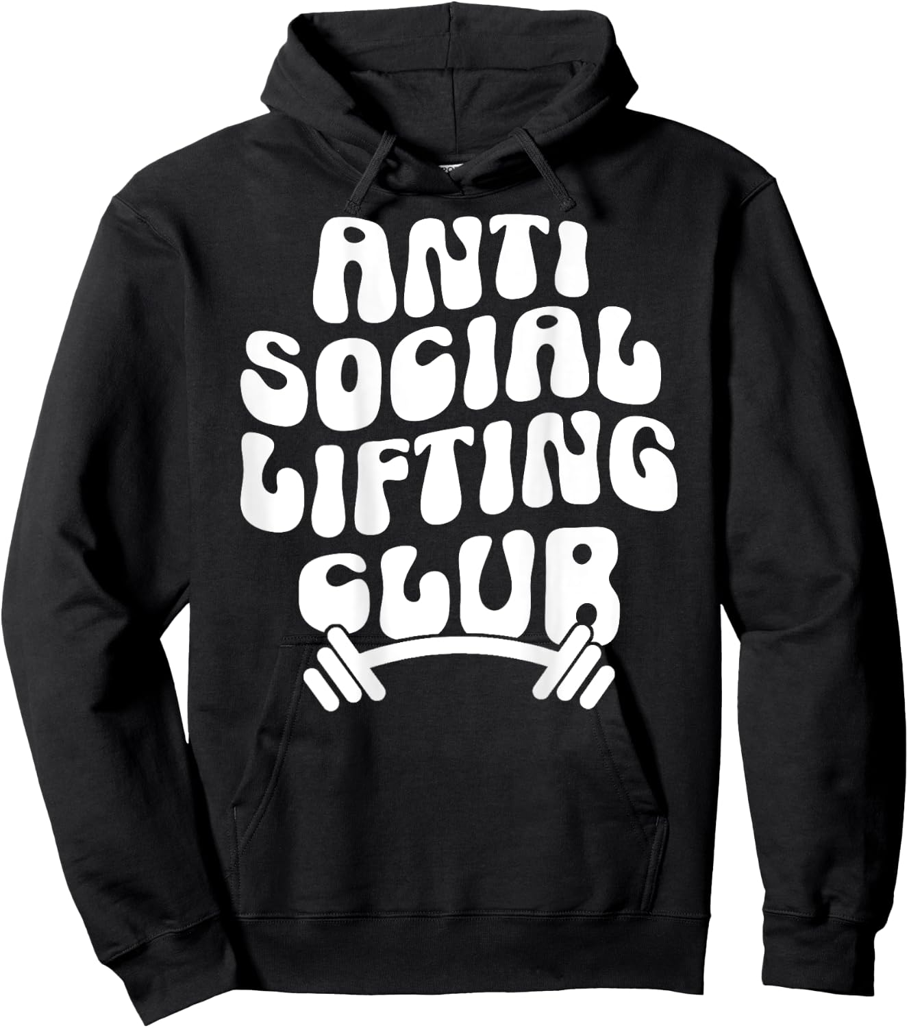 Groovy Anti Social Lifting Club Funny Gym Trendy Hoodie - Hoodie | Black