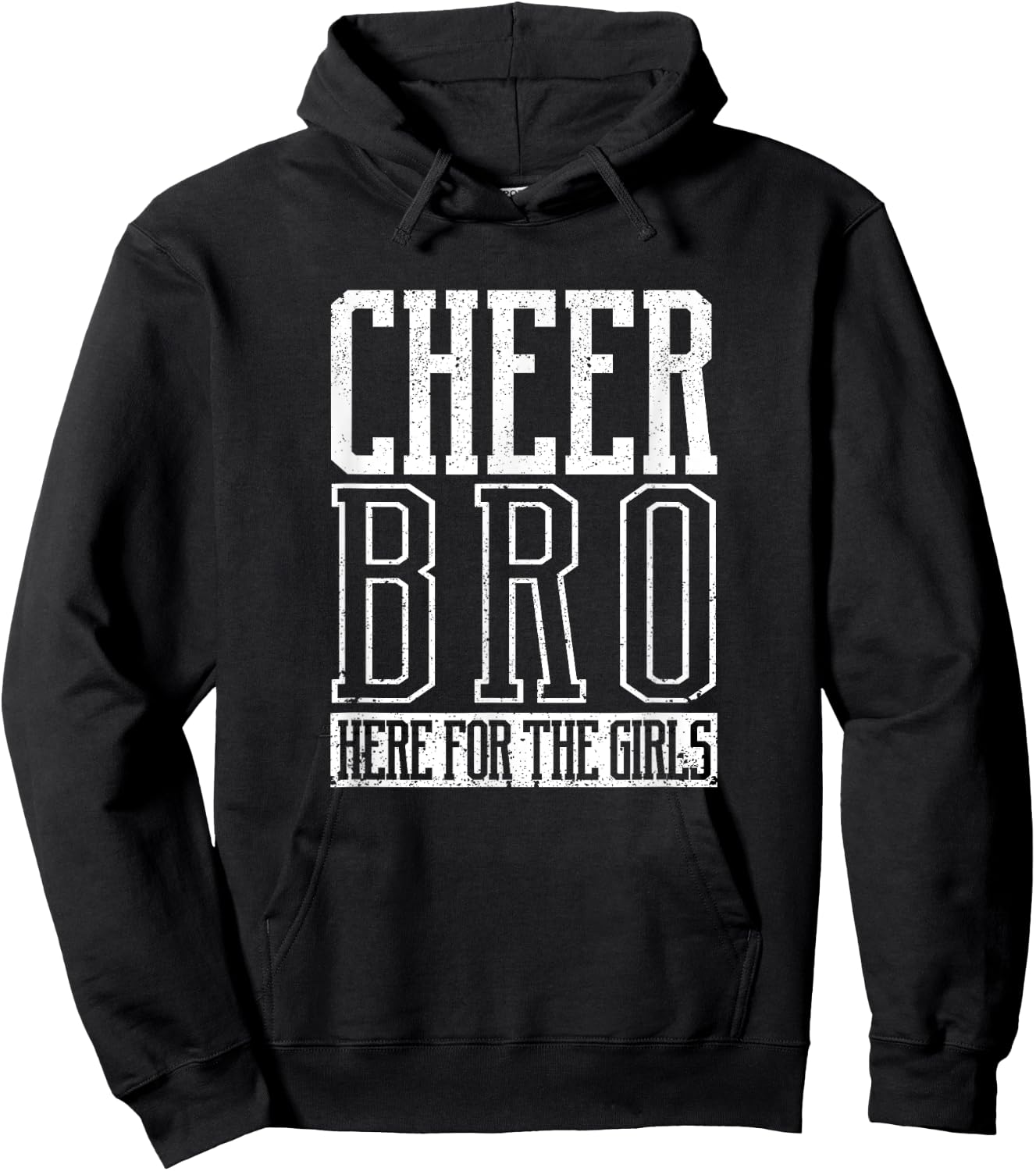 Cheer Bro Here For The Girls Funny Cheerleading Bros Boys Hoodie - Hoodie | Black