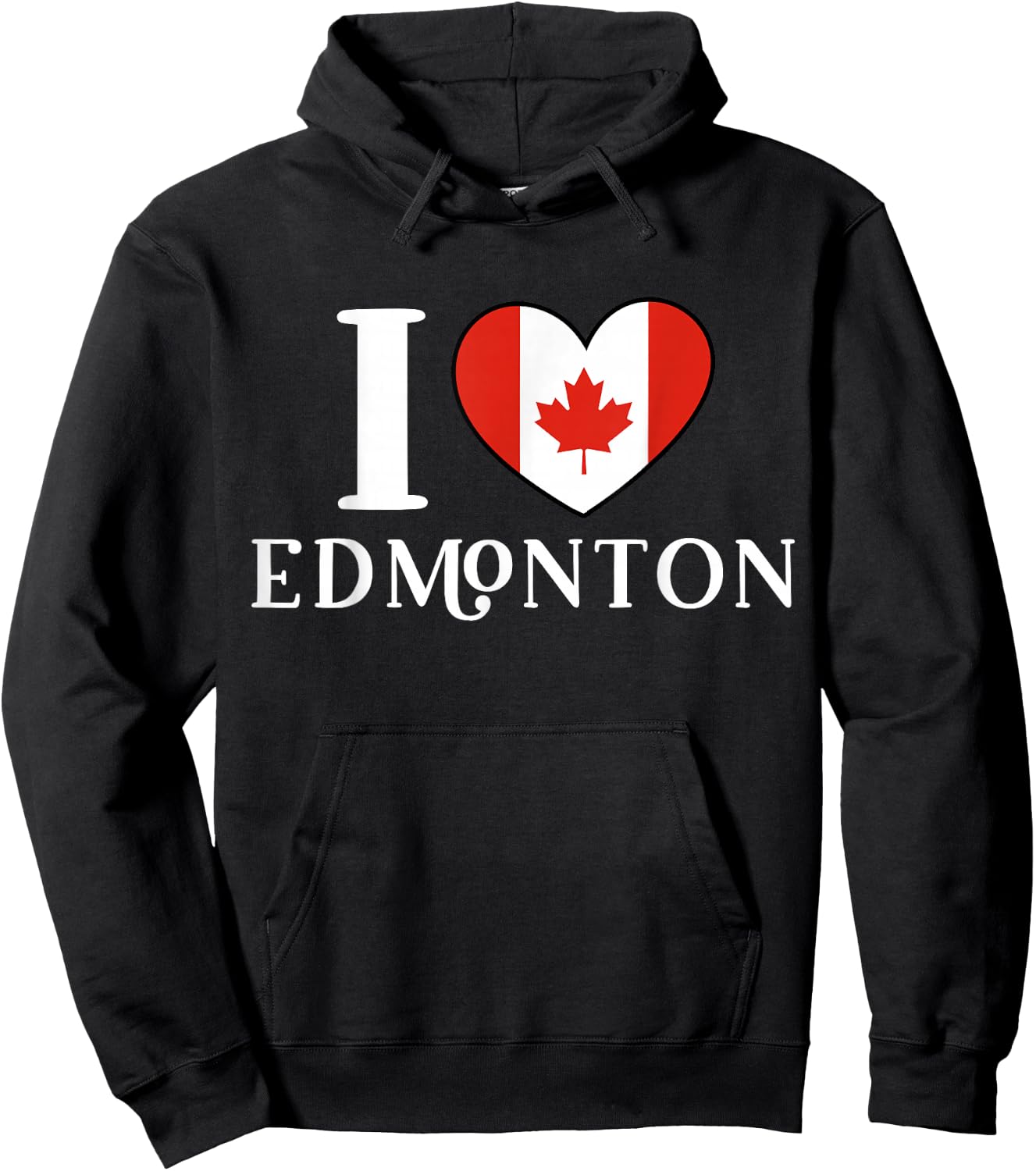 I Love Edmonton Canada heart Flag Hoodie - Hoodie | Black