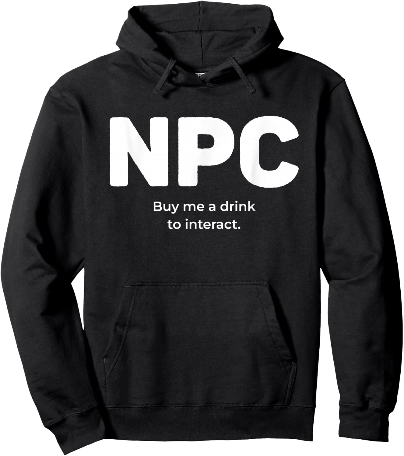NPC Nonplayable Character Lazy Halloween Gamer Costume Hoodie - Hoodie | Black